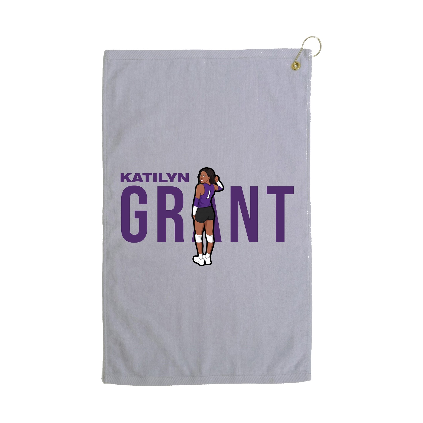 Golf Towel — Player Name in Grey