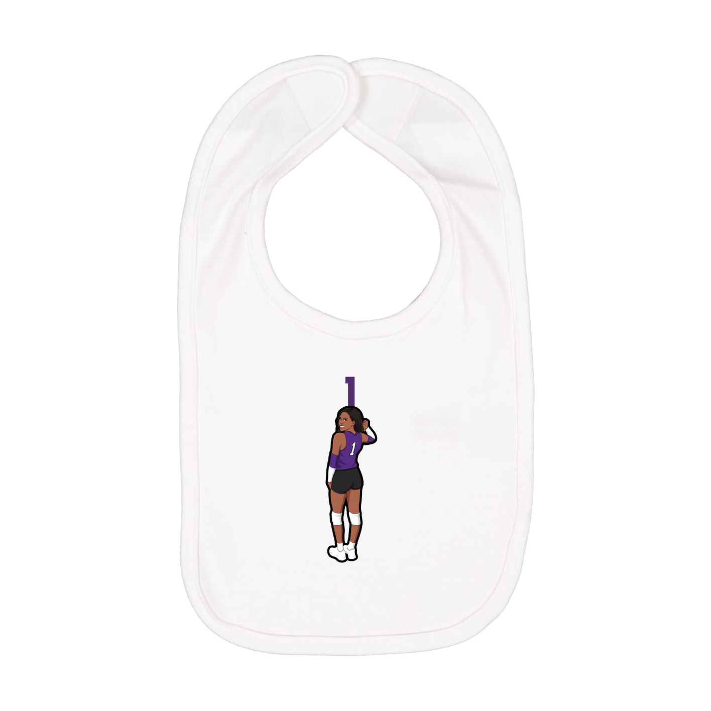 Infant Bib — Number Top in White