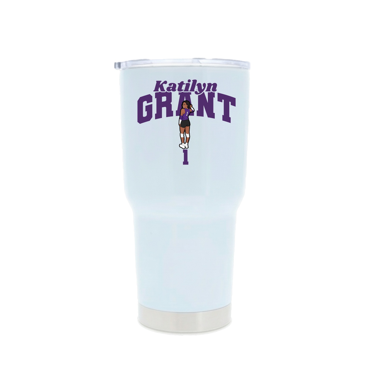30oz Stainless Steel Tumbler — Signature Arch in White