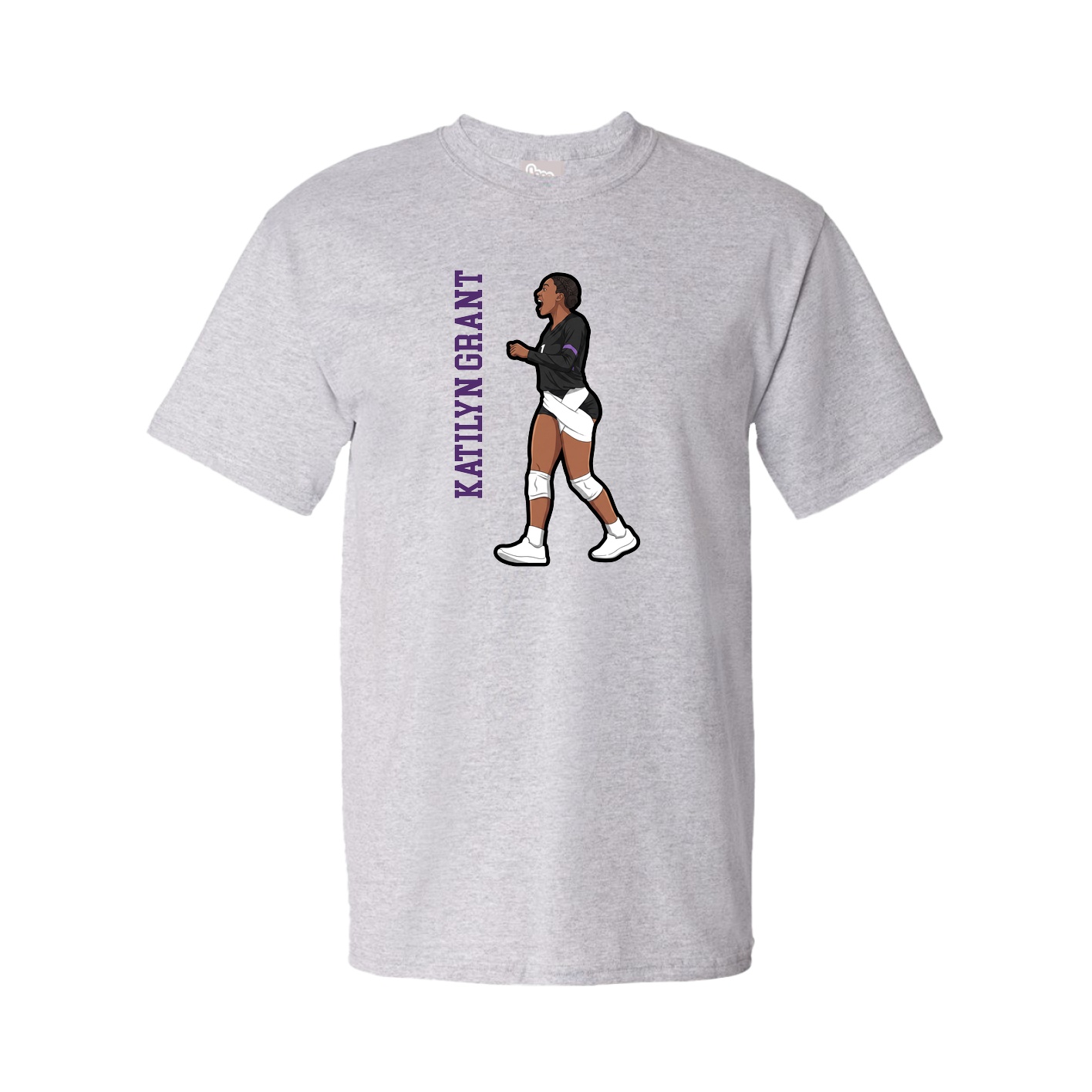 Tee — Name Vertical in Grey