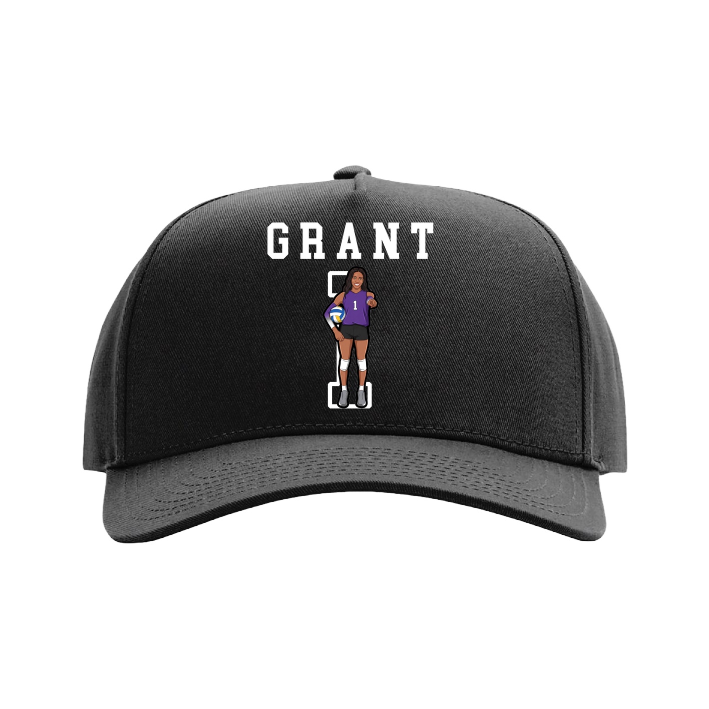 Full Fabric Five-Panel Champ Cap — Shirsey in Black