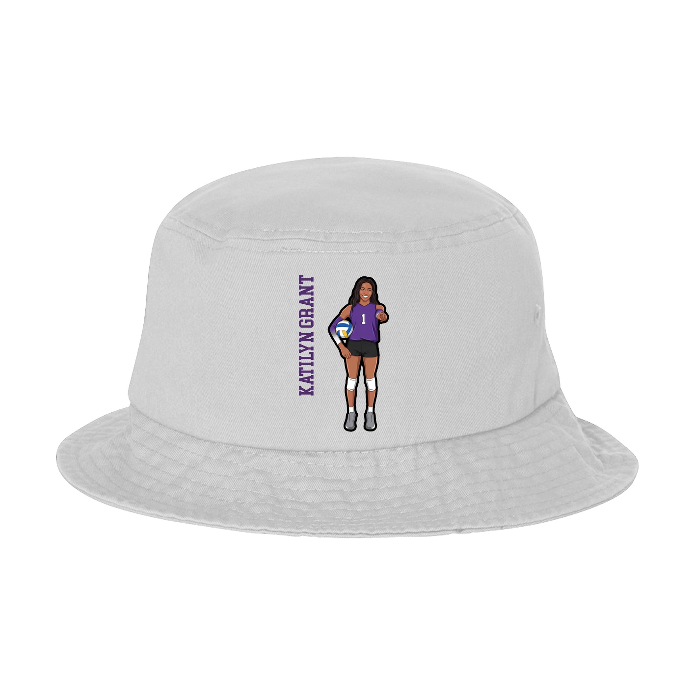 Bucket Cap — Name Vertical in White