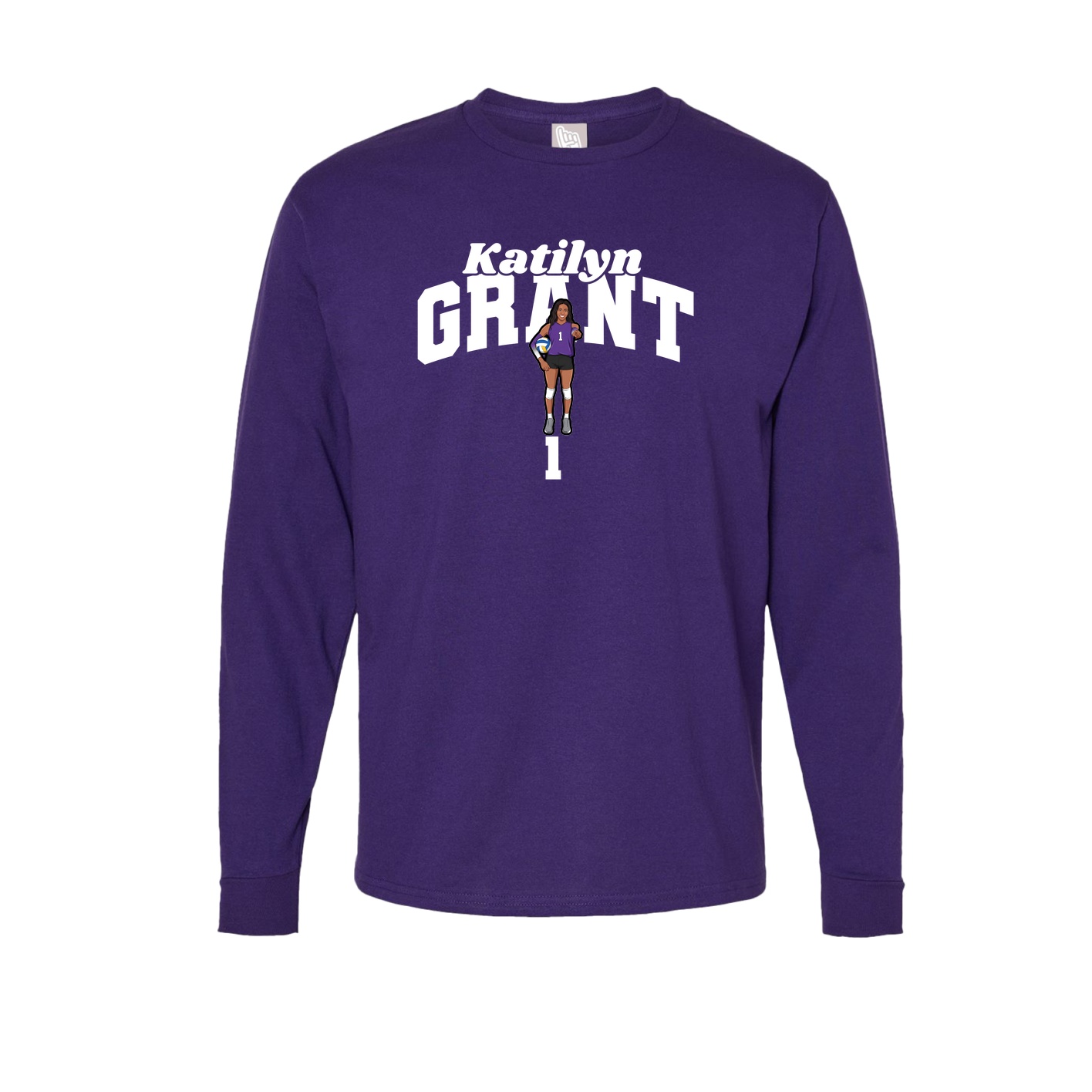 Long Sleeve Tee — Signature Arch in Purple
