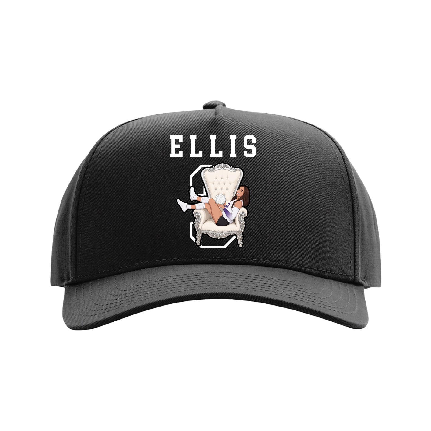Full Fabric Five-Panel Champ Cap — Shirsey in Black
