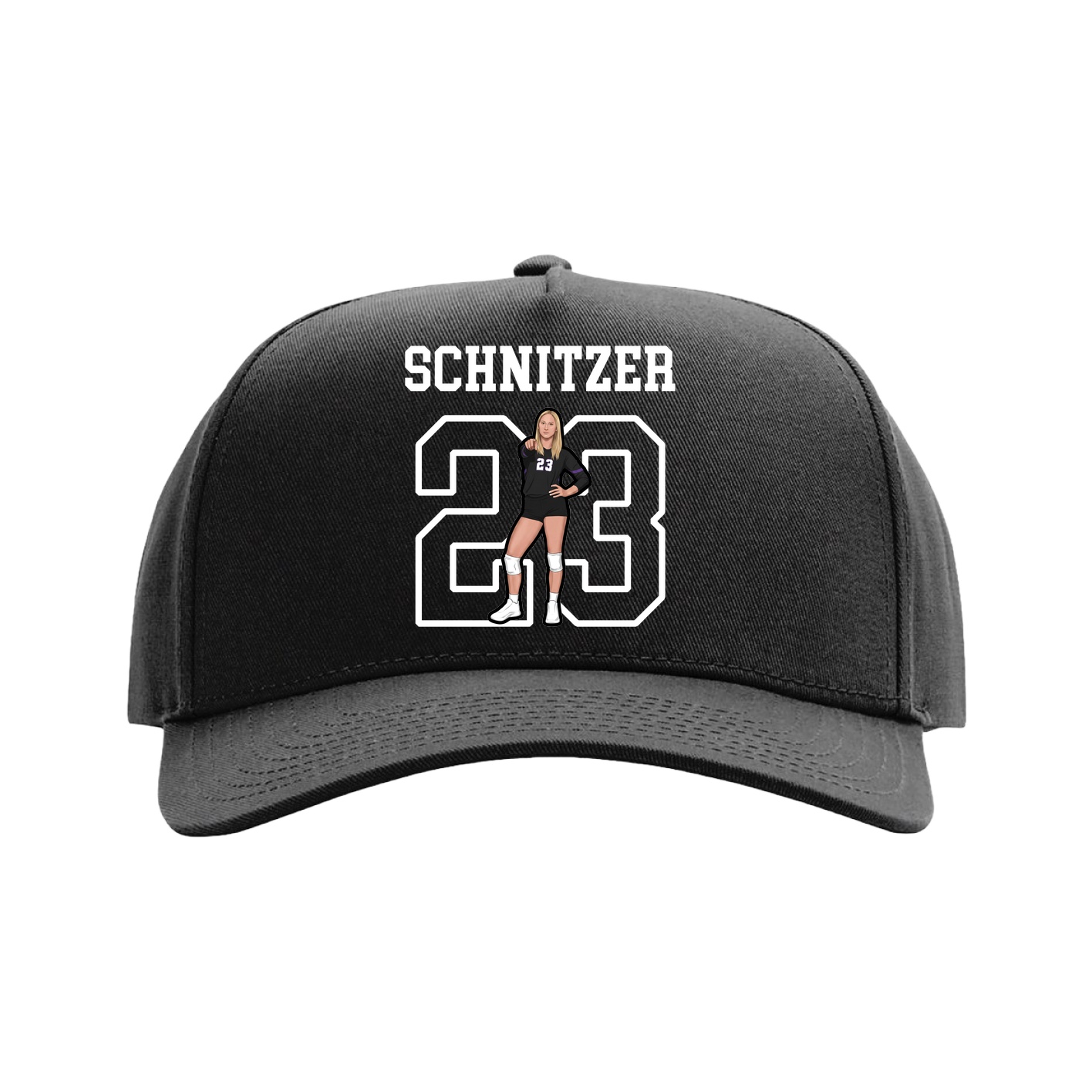 Full Fabric Five-Panel Champ Cap — Shirsey in Black
