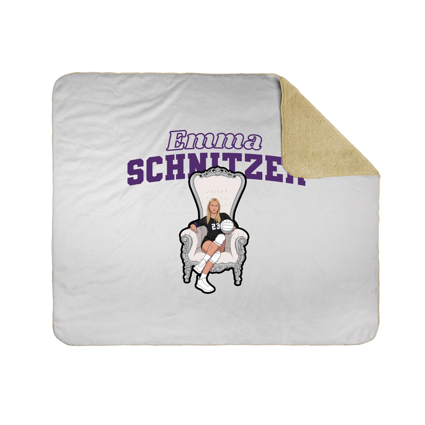Throw Blanket — Name Arch in White