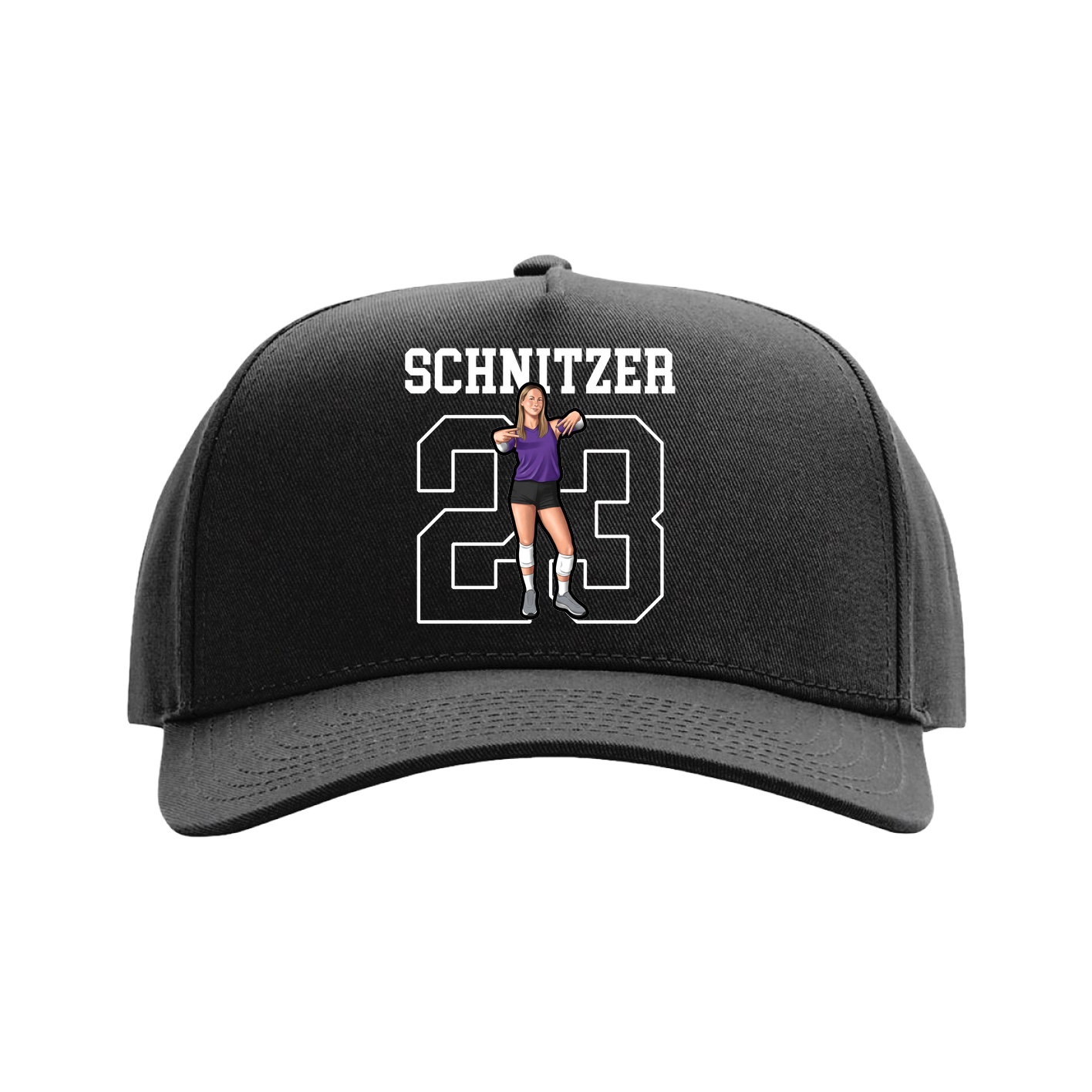 Full Fabric Five-Panel Champ Cap — Shirsey in Black
