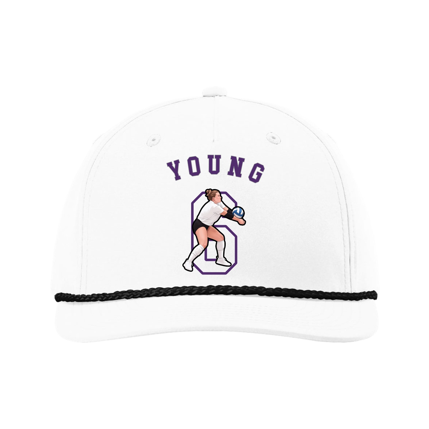 Five-Panel Classic Rope Cap — Shirsey Arch in White