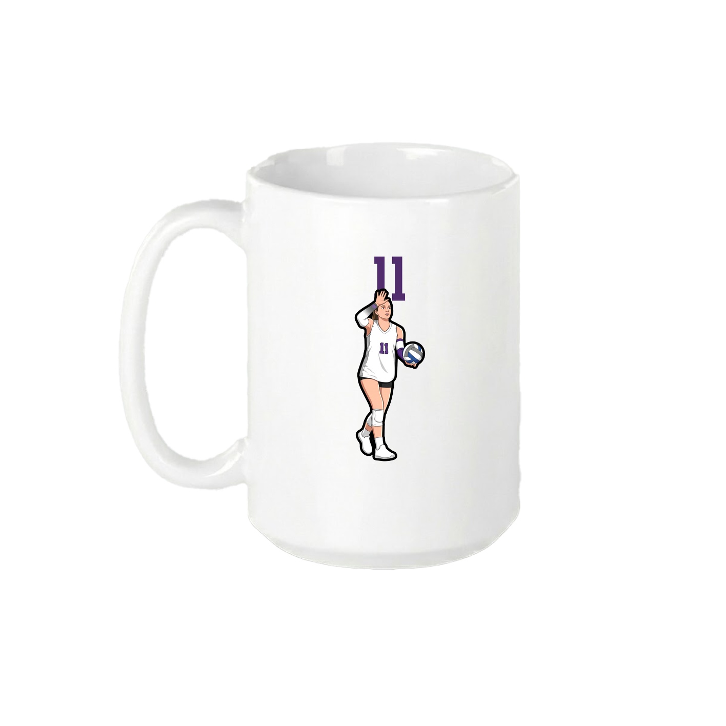 15oz Coffee Mug — Number Top in White