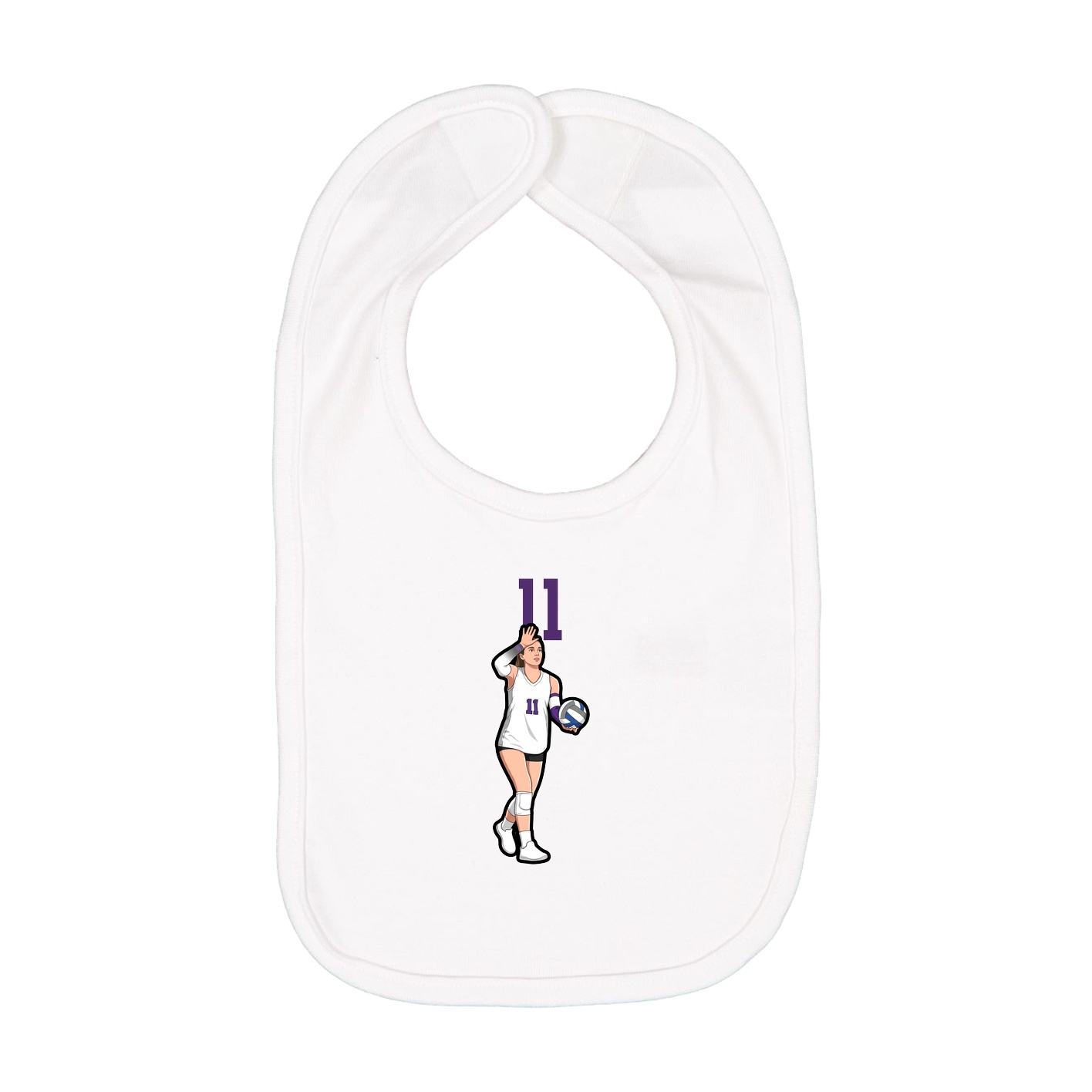 Infant Bib — Number Top in White