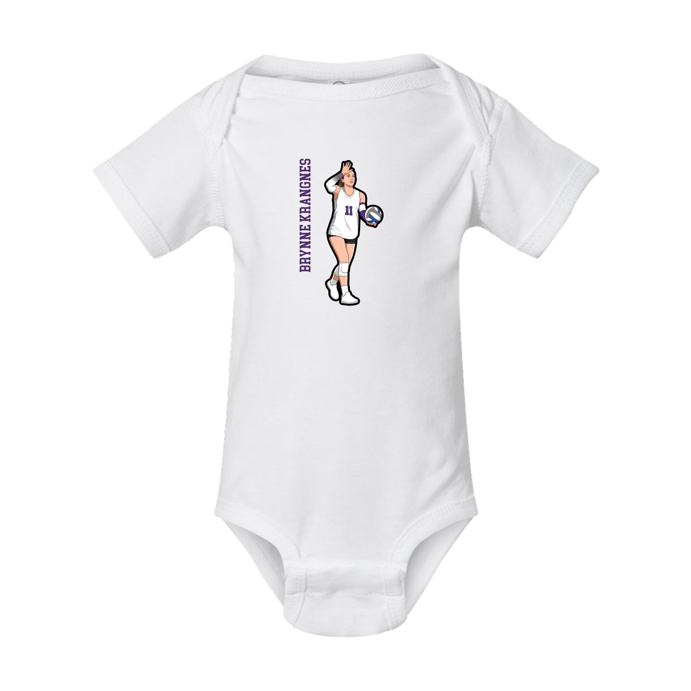 Baby Onesie — Name Vertical in White