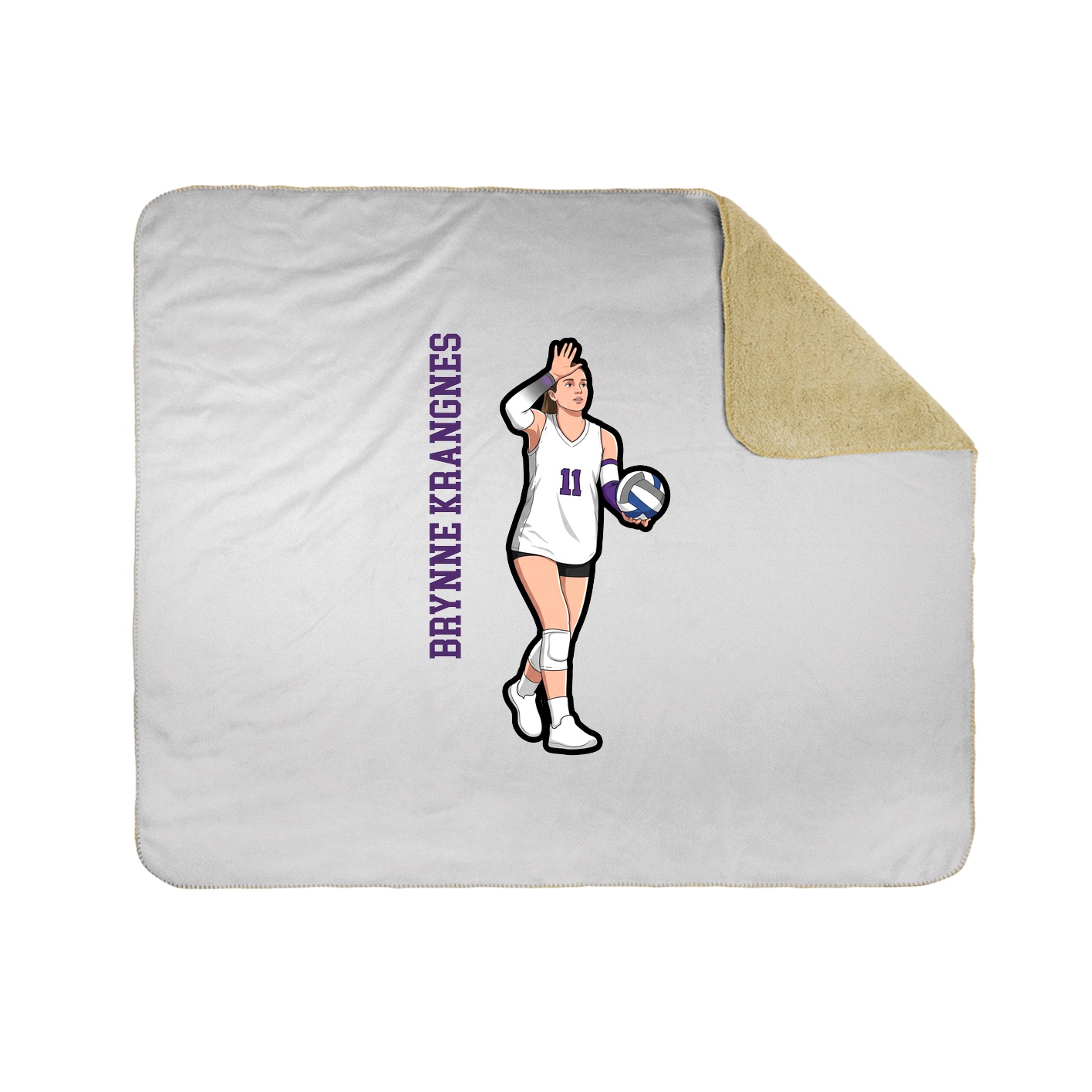 Throw Blanket — Name Vertical in White
