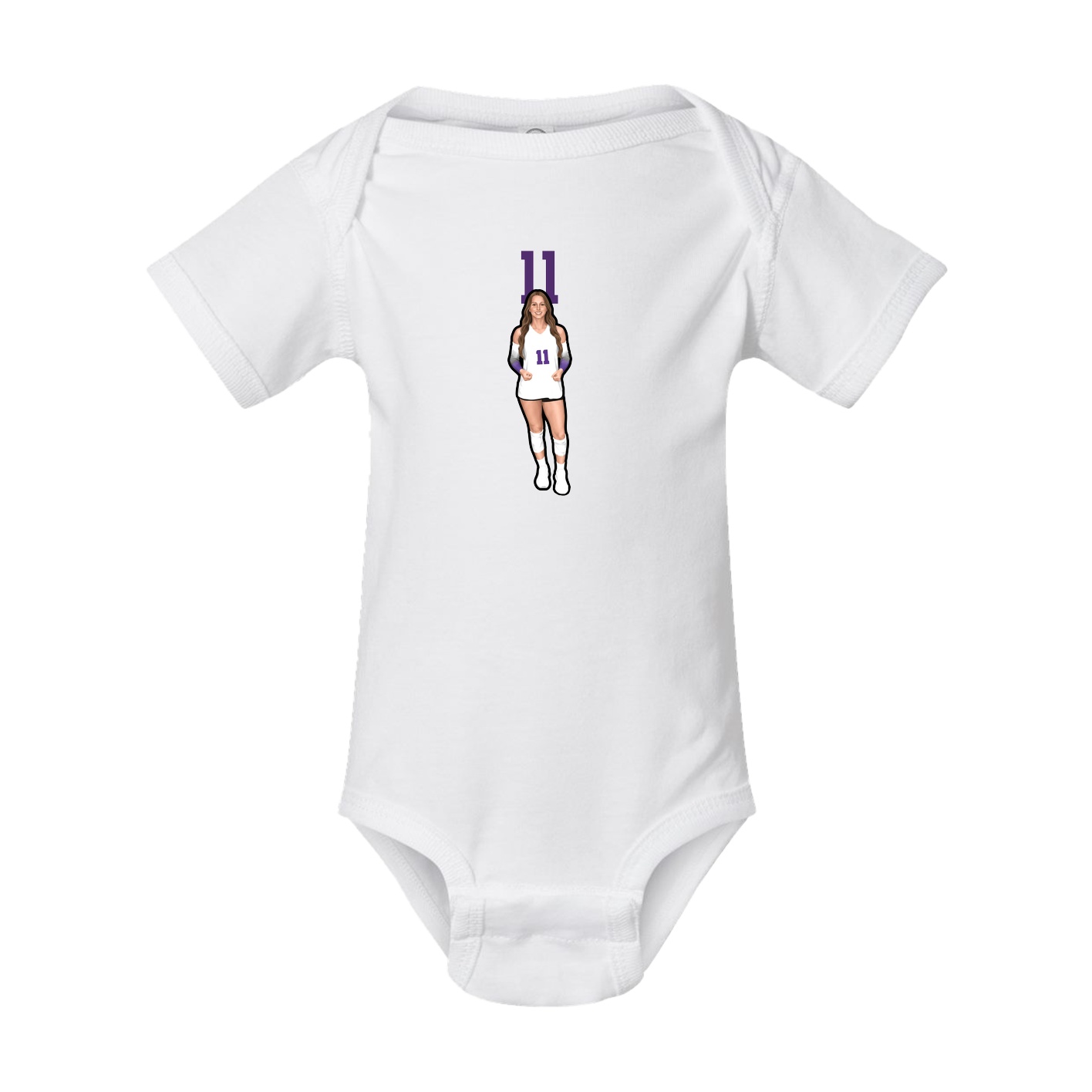 Baby Onesie — Number Top in White