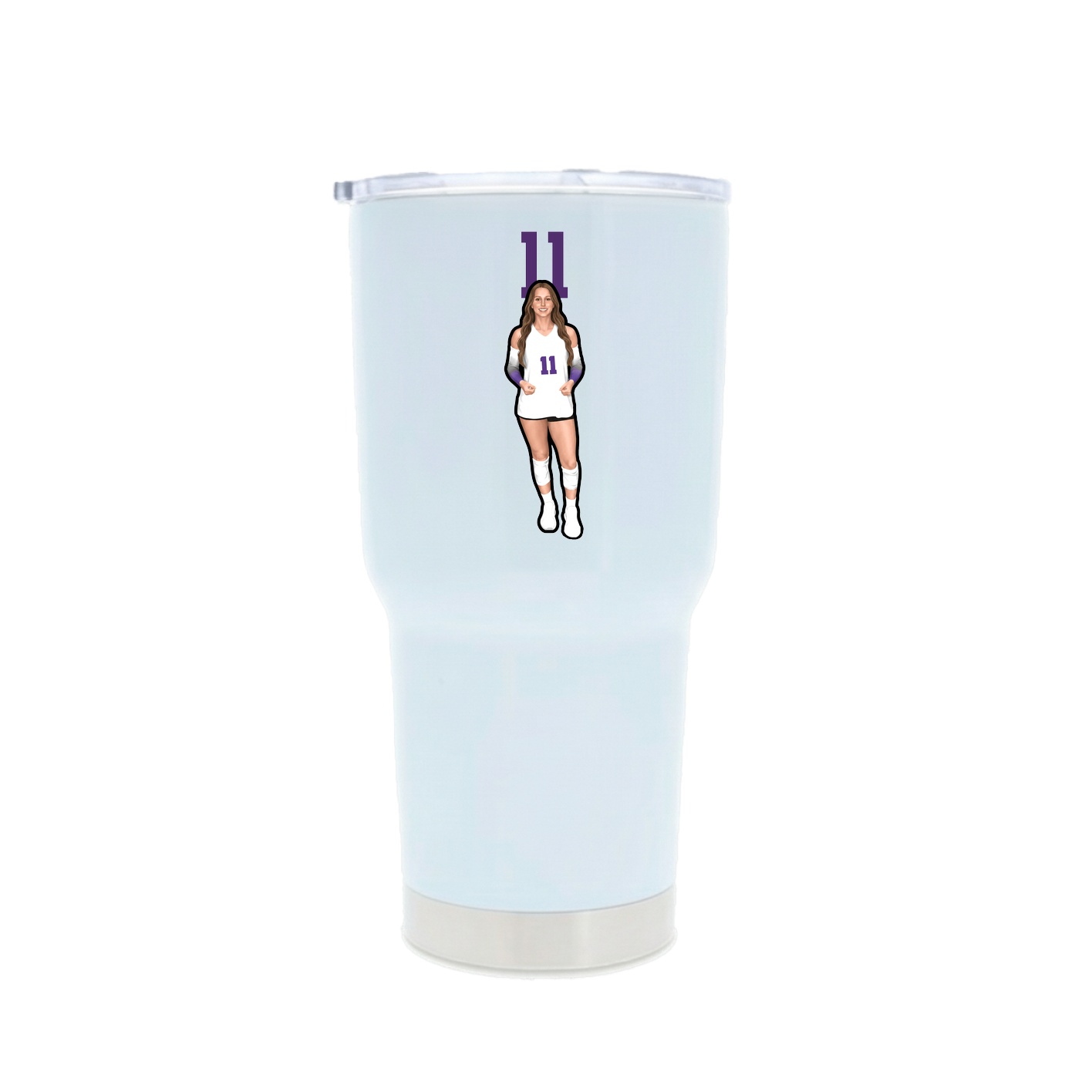 30oz Stainless Steel Tumbler — Number Top in White