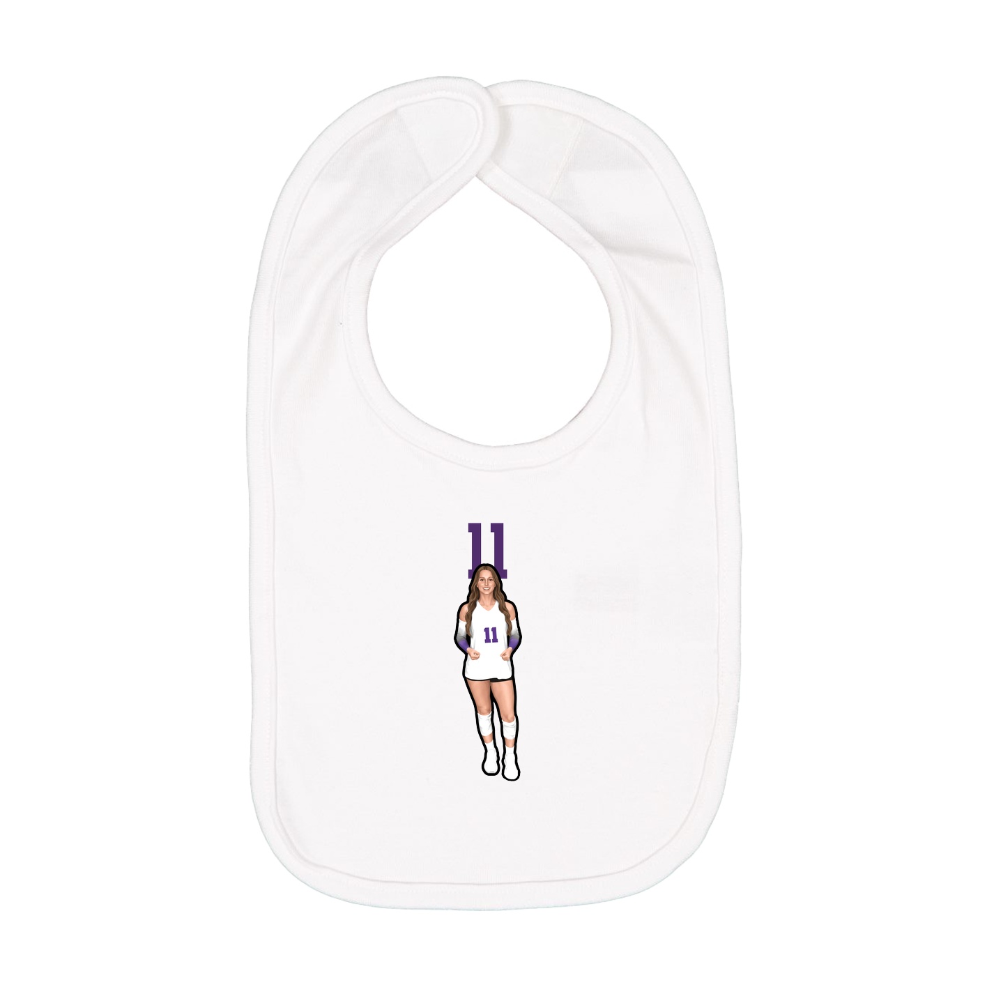 Infant Bib — Number Top in White