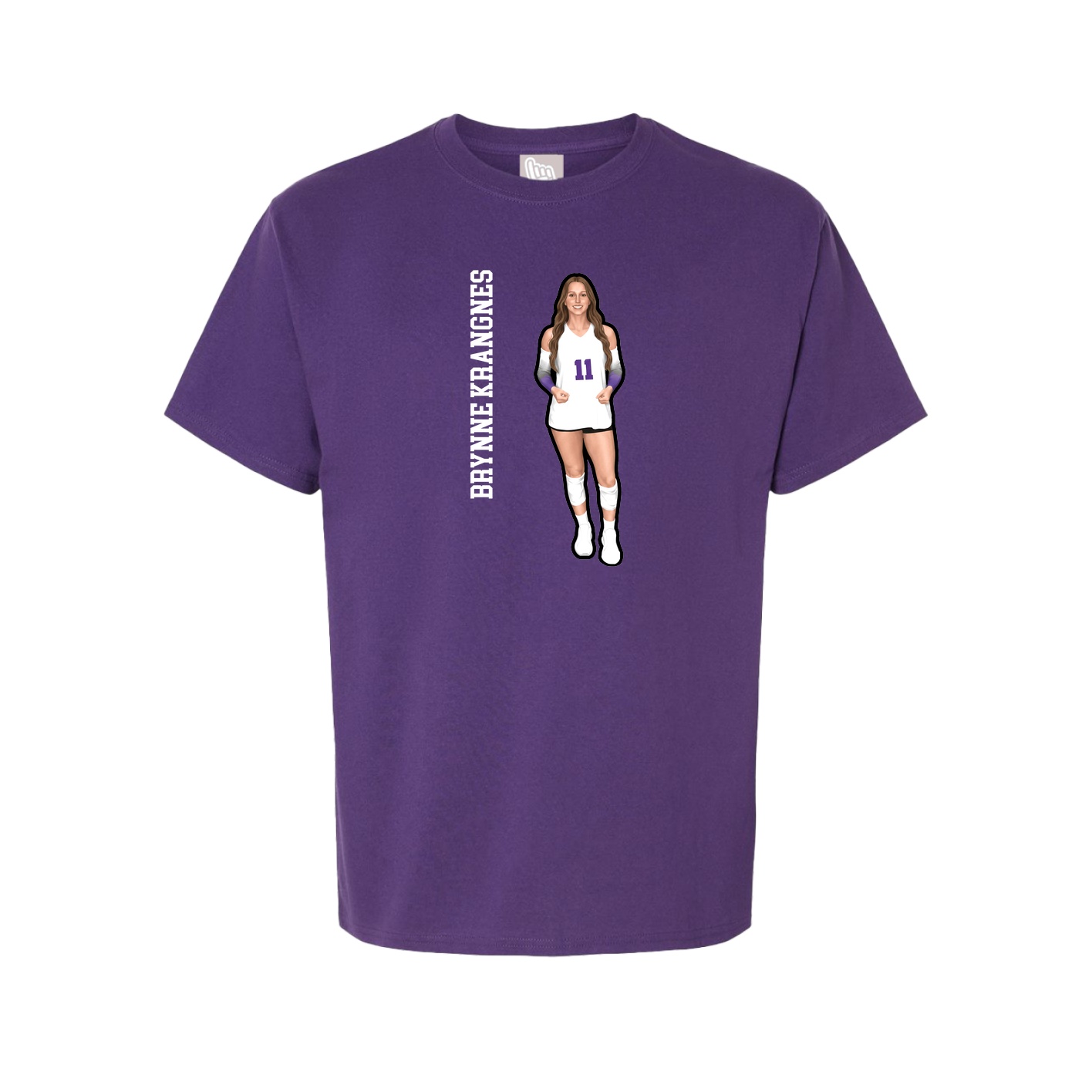 Youth Tee — Name Vertical in Purple