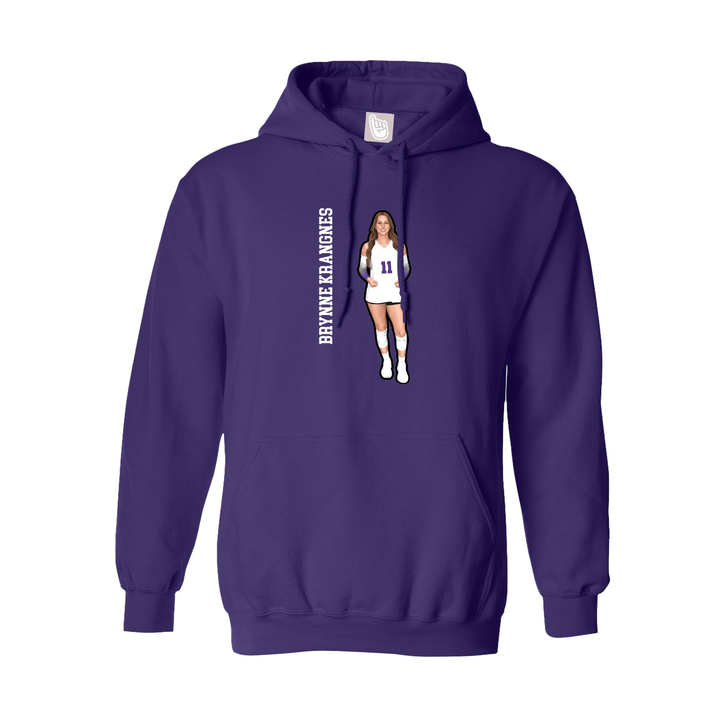 Youth Hoodie — Name Vertical in Purple