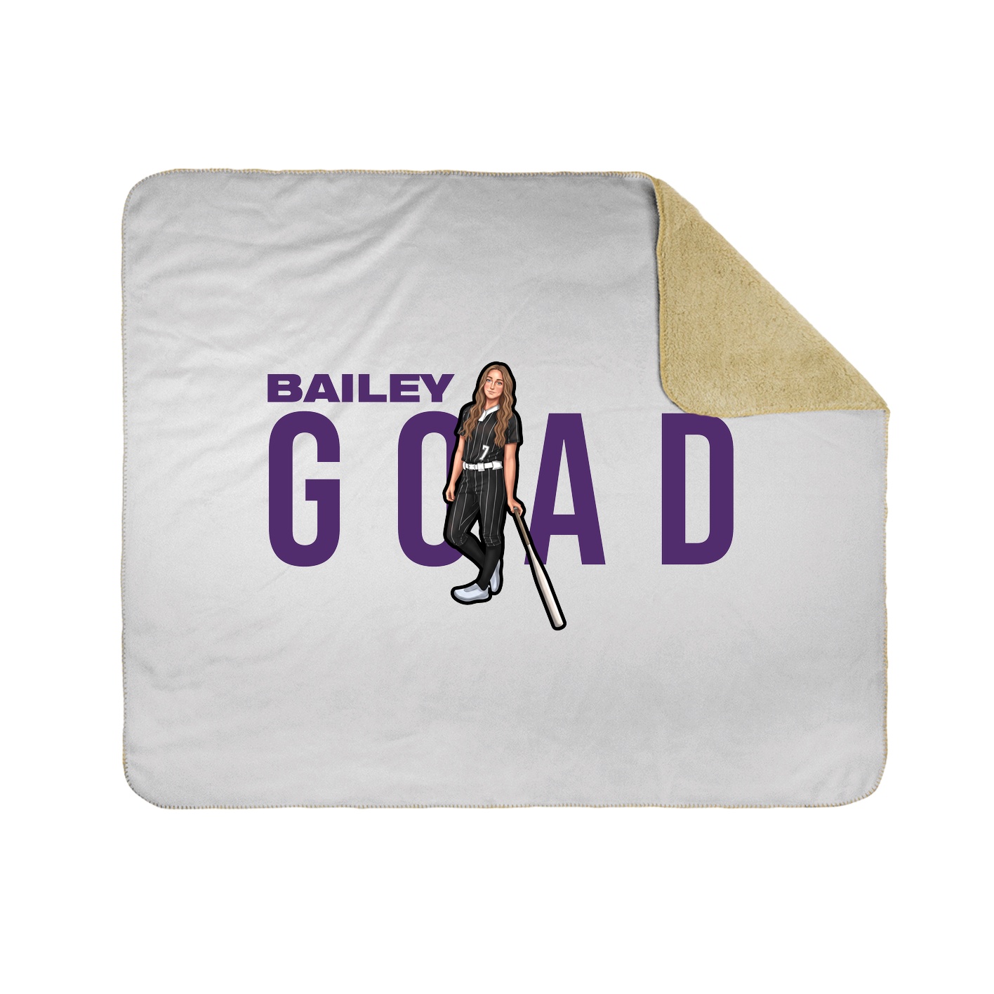 Throw Blanket — Player Name in White