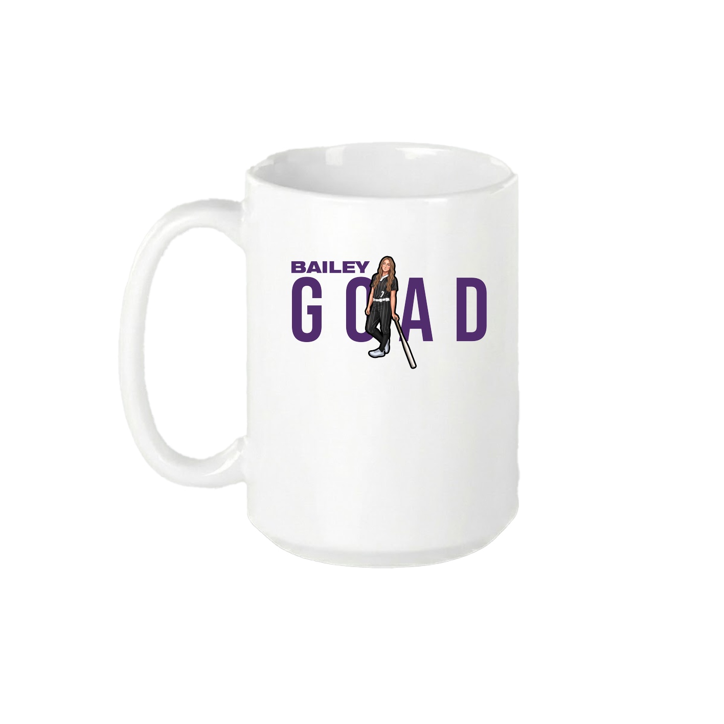 15oz Coffee Mug — Player Name in White