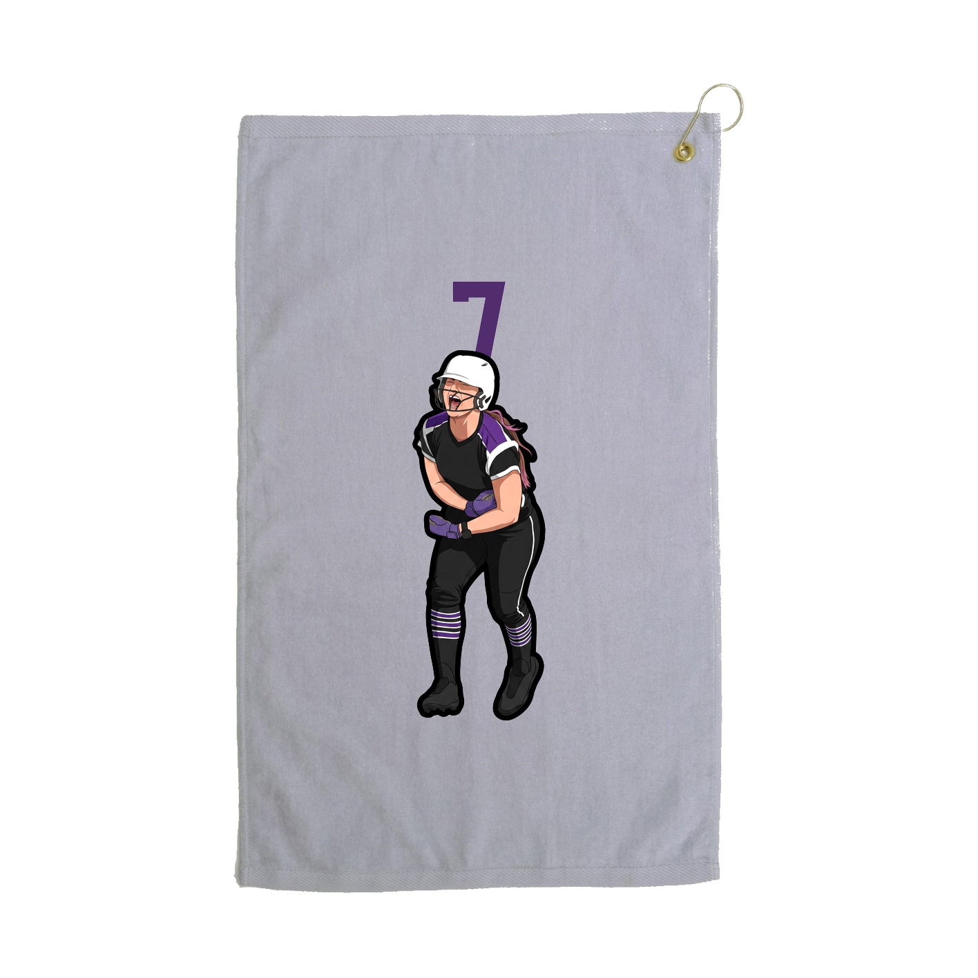 Golf Towel — Number Top in Grey