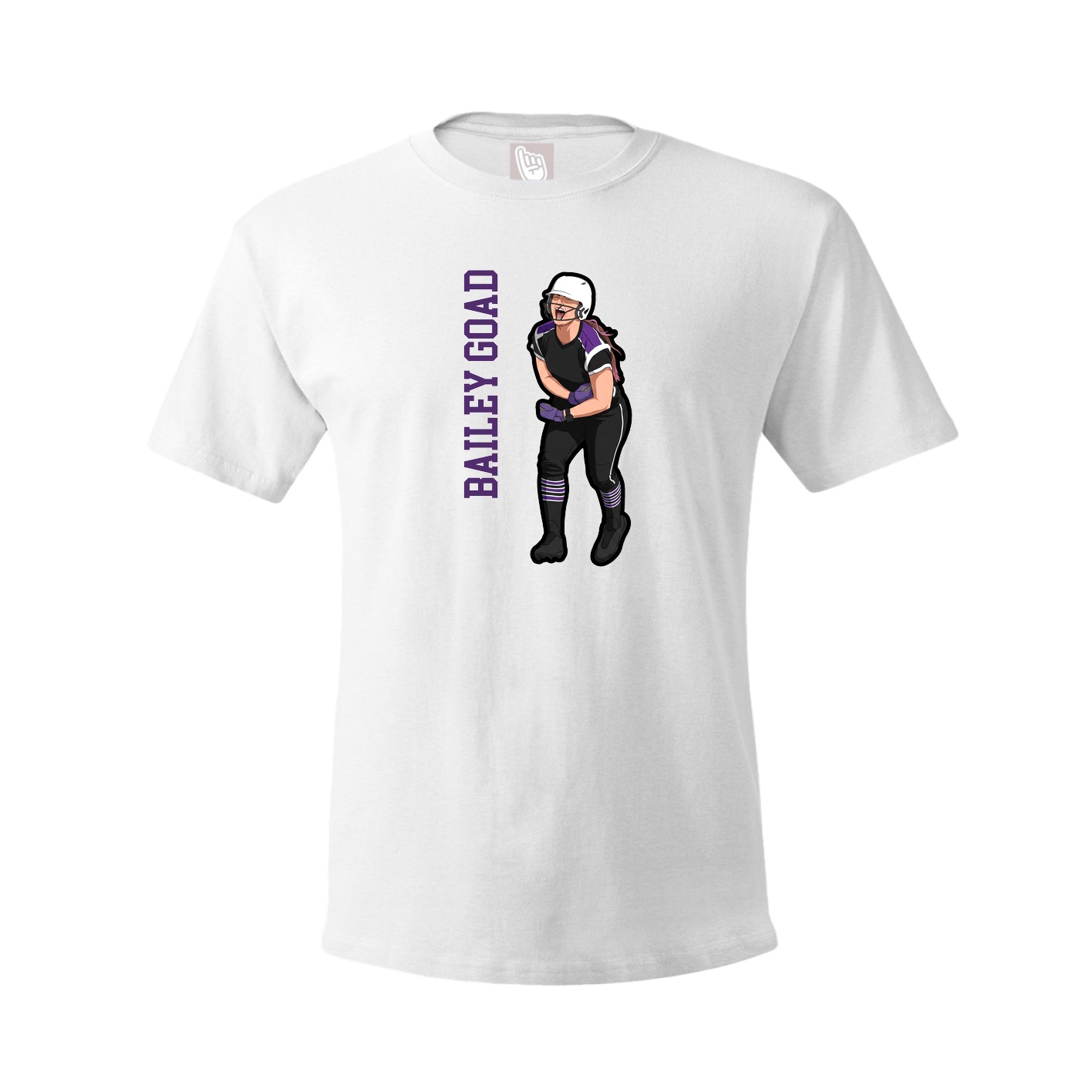 Tee — Name Vertical in White