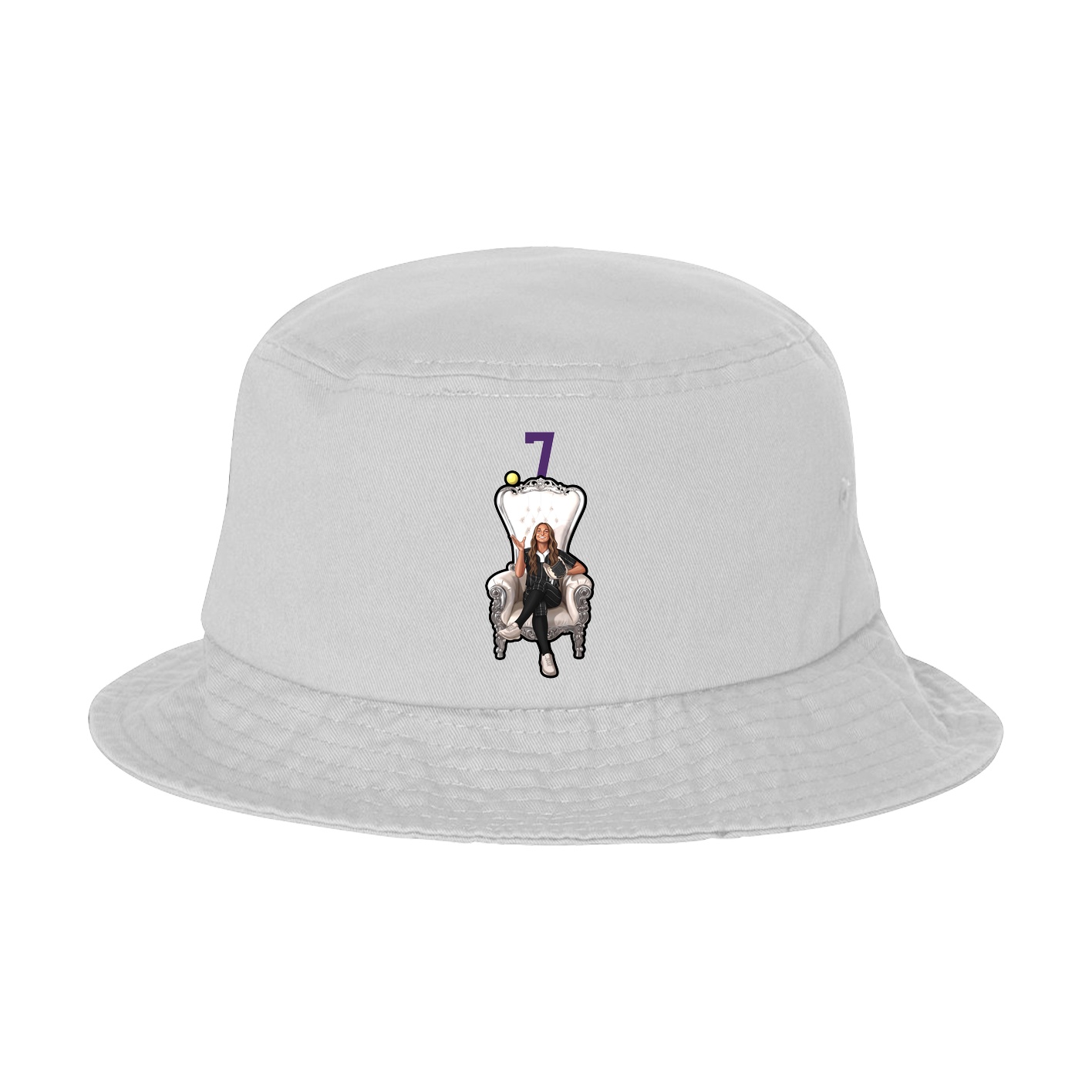 Bucket Cap — Number Top in White
