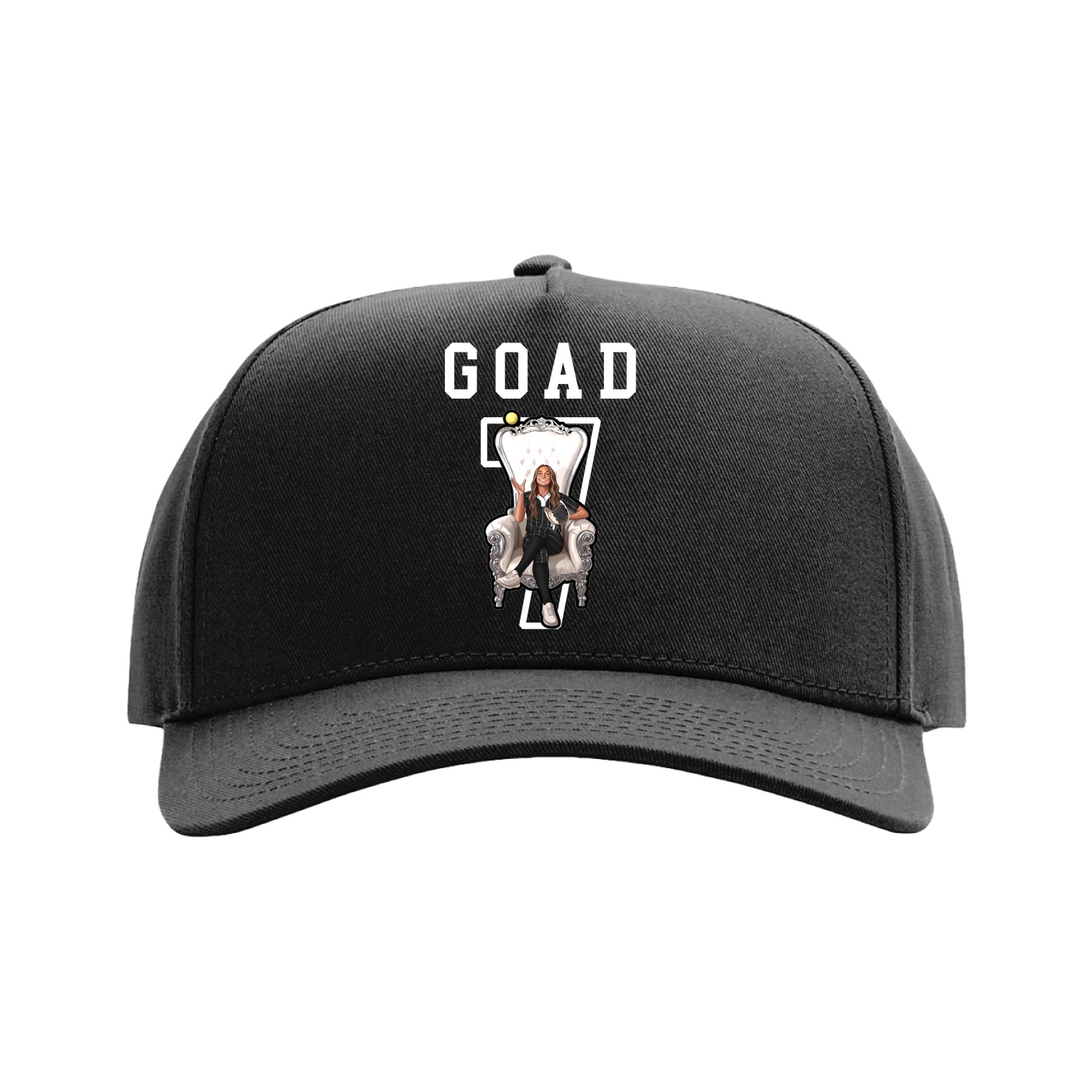 Full Fabric Five-Panel Champ Cap — Shirsey in Black