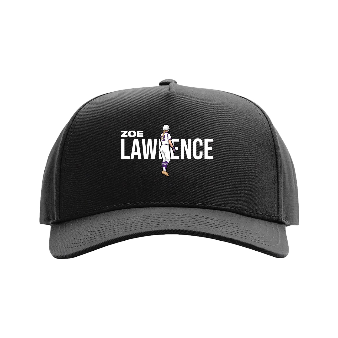 Full Fabric Five-Panel Champ Cap — Player Name in Black