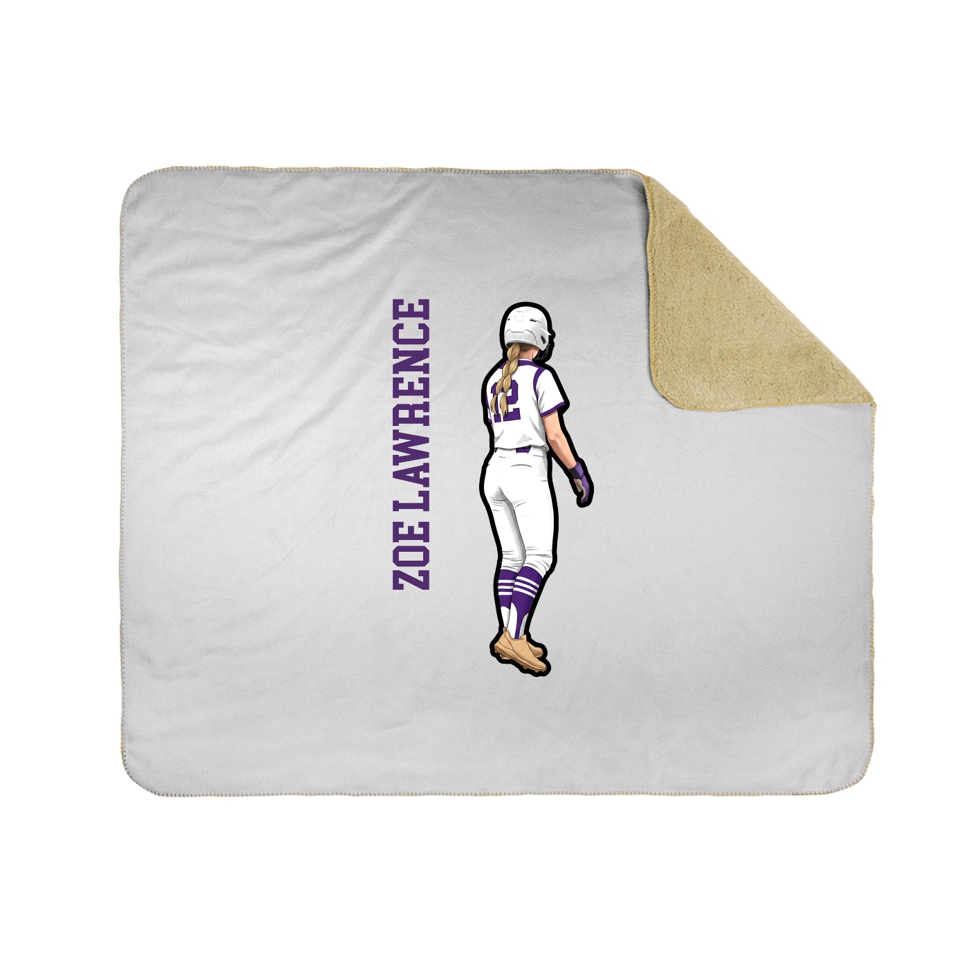 Throw Blanket — Name Vertical in White