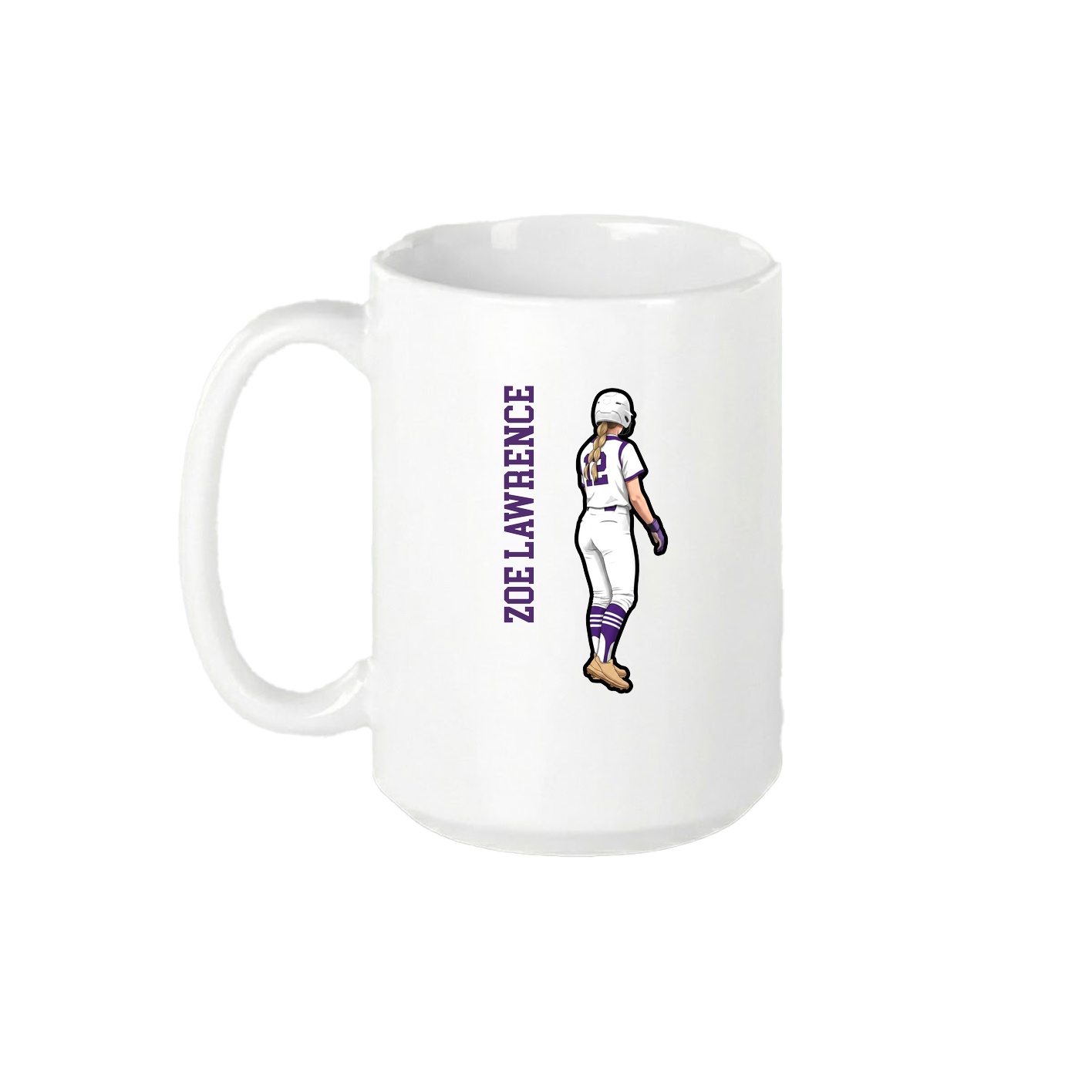15oz Coffee Mug — Name Vertical in White