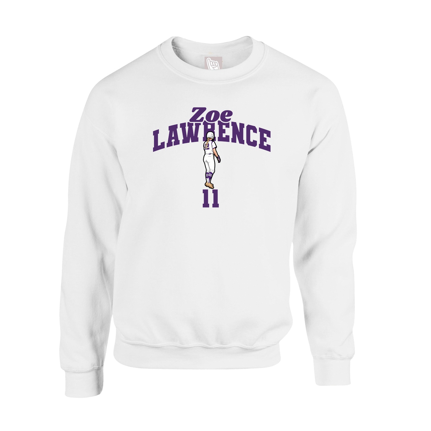 Fleece Crew — Signature Arch in White