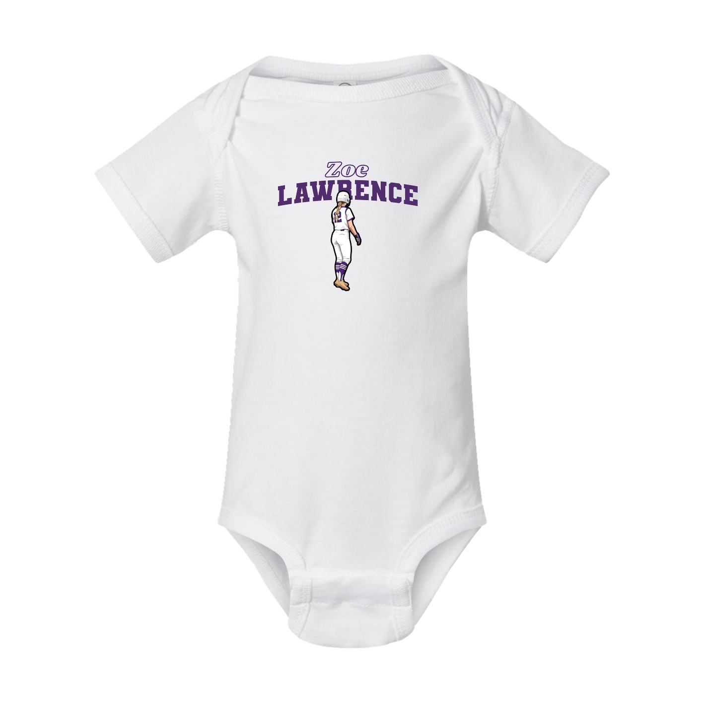 Baby Onesie — Name Arch in White