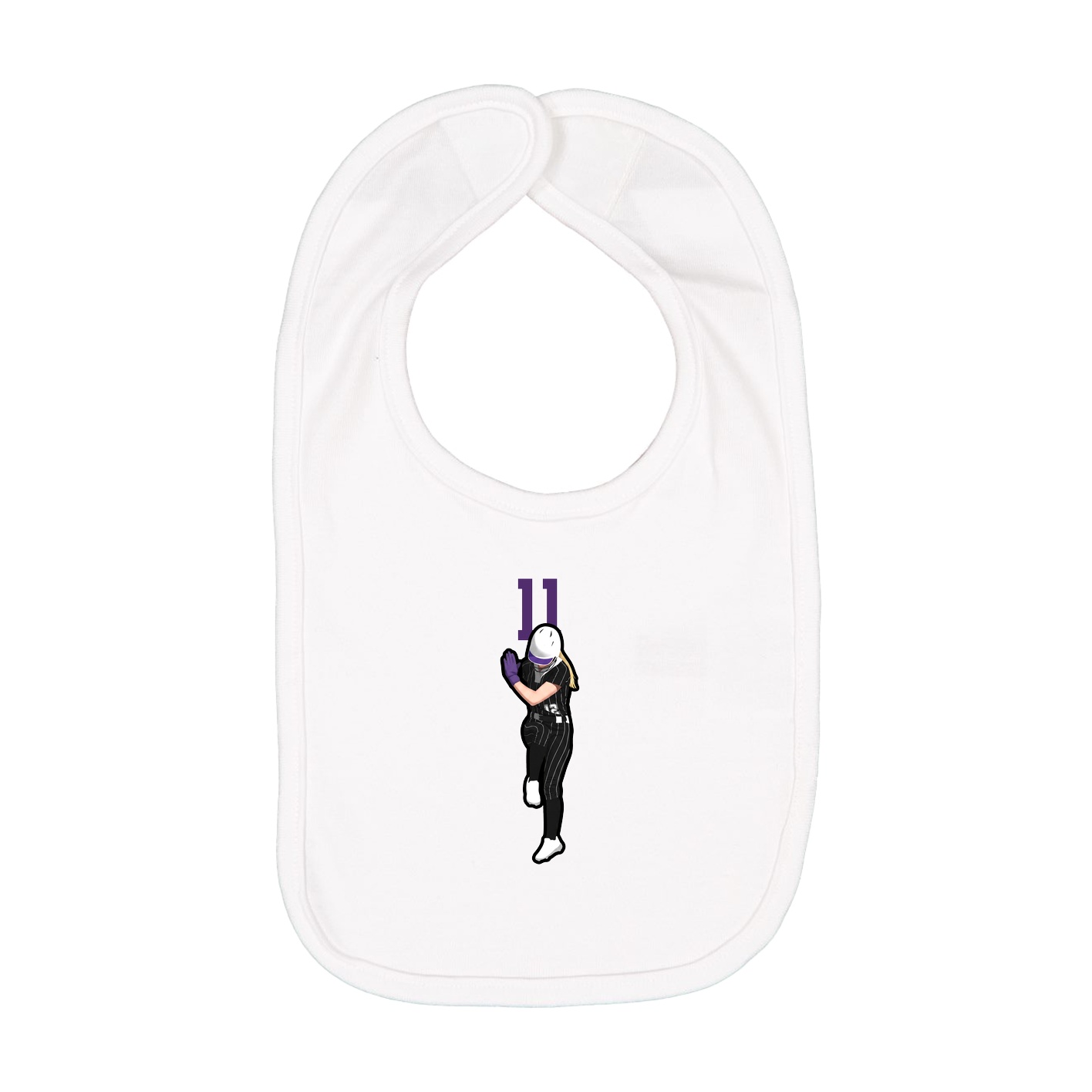 Infant Bib — Number Top in White