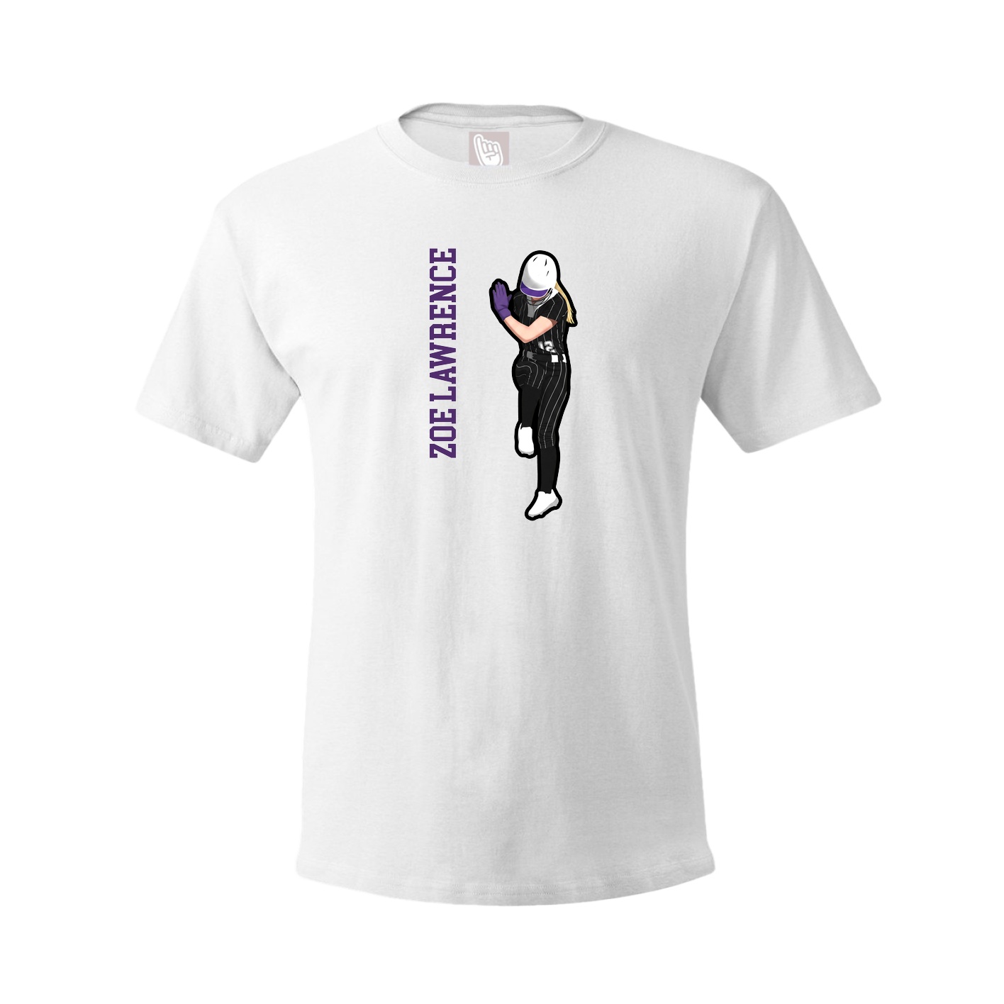 Tee — Name Vertical in White