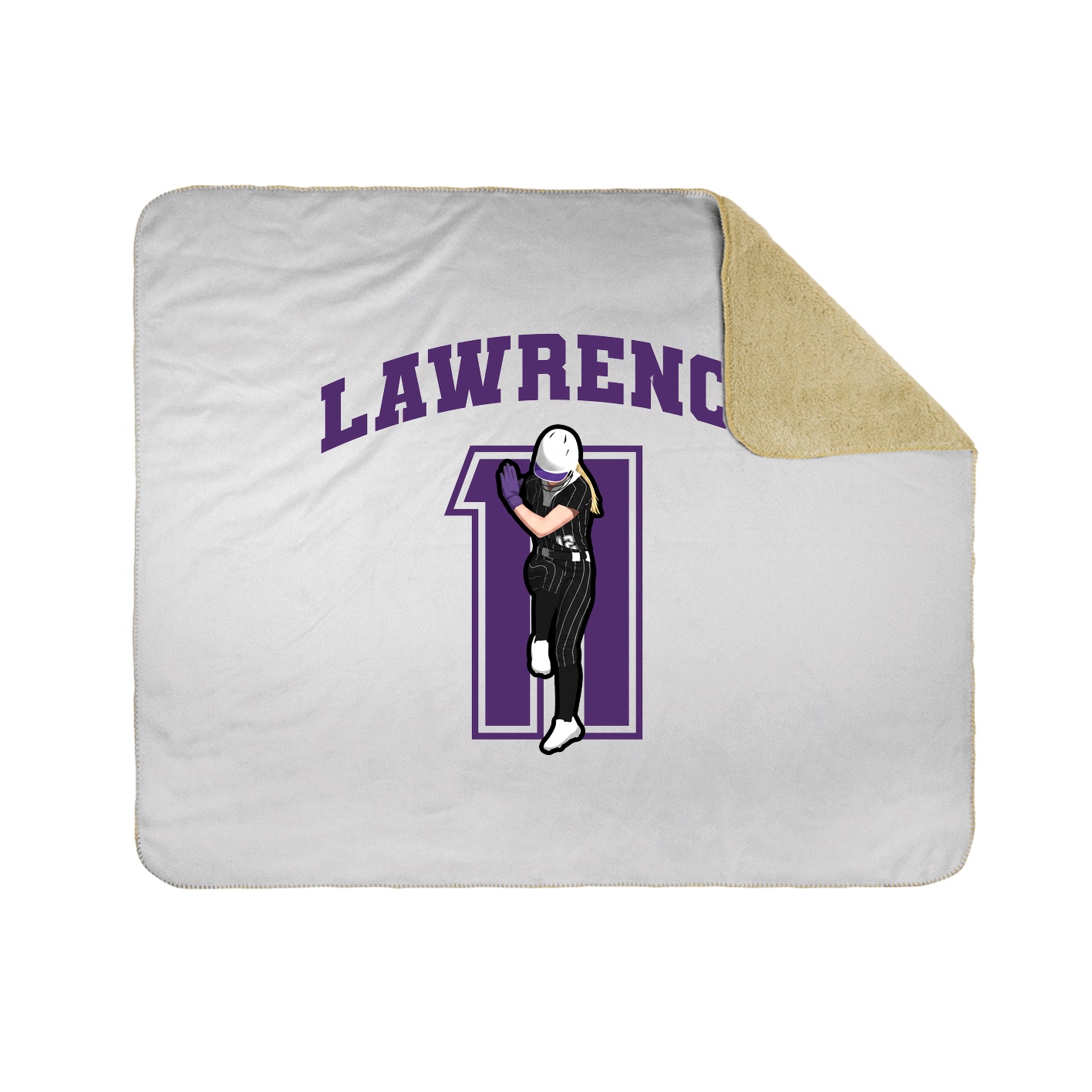Throw Blanket — Number in White