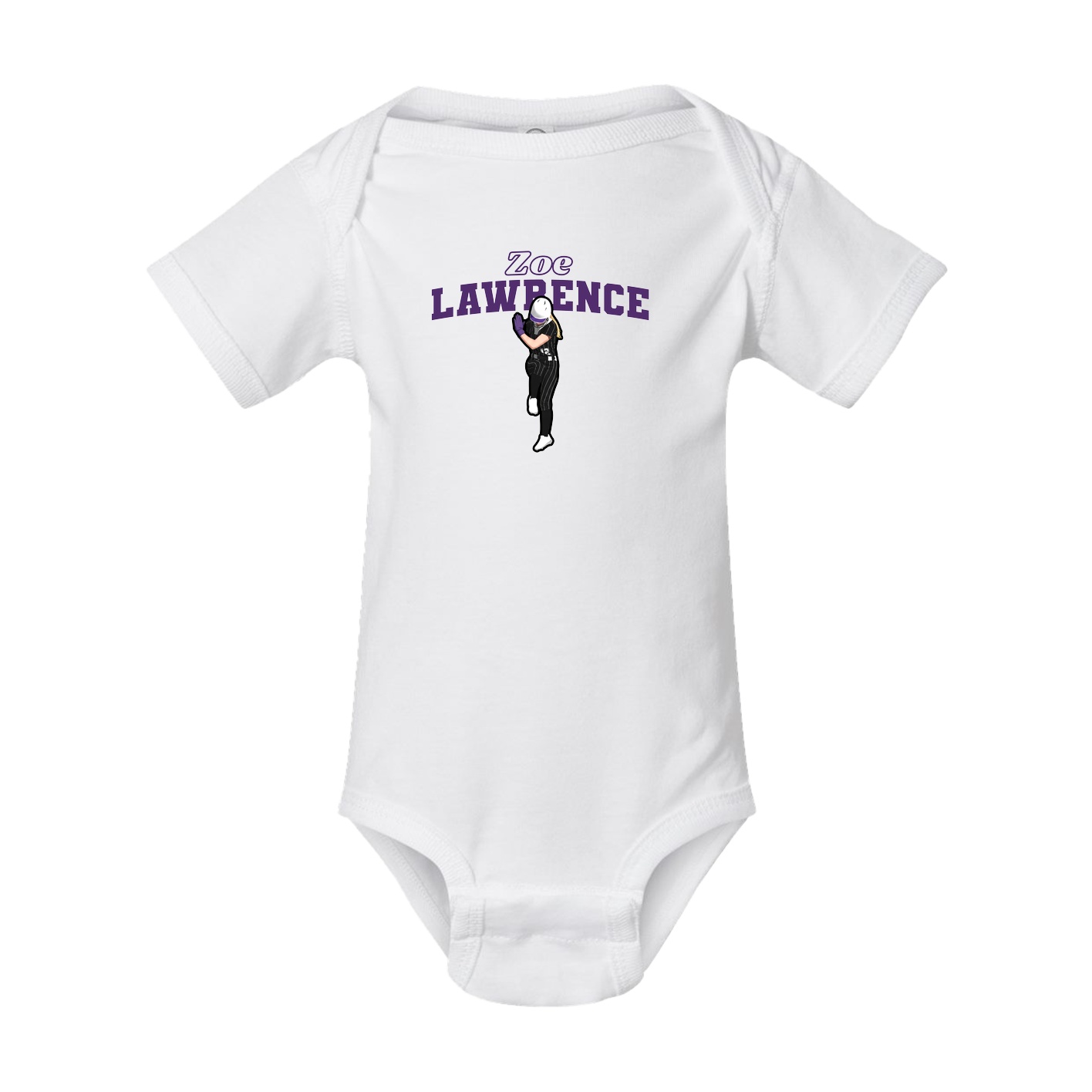 Baby Onesie — Name Arch in White