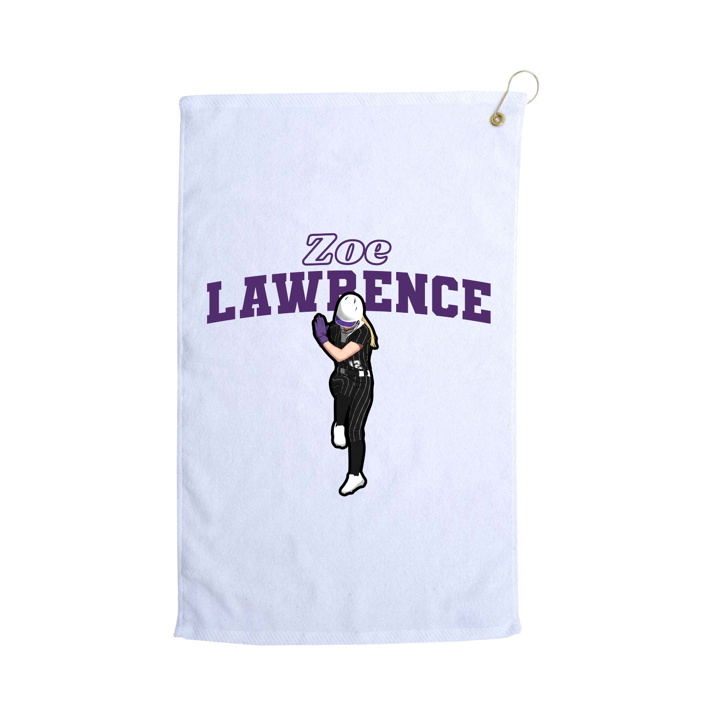 Golf Towel — Name Arch in White