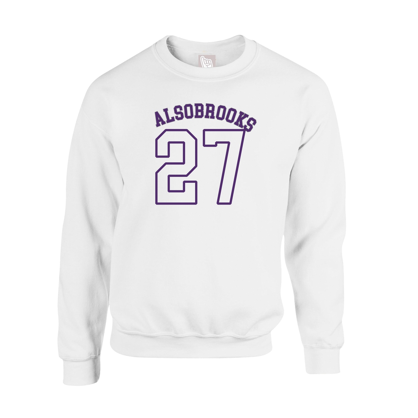Fleece Crew — Shirsey Arch in White