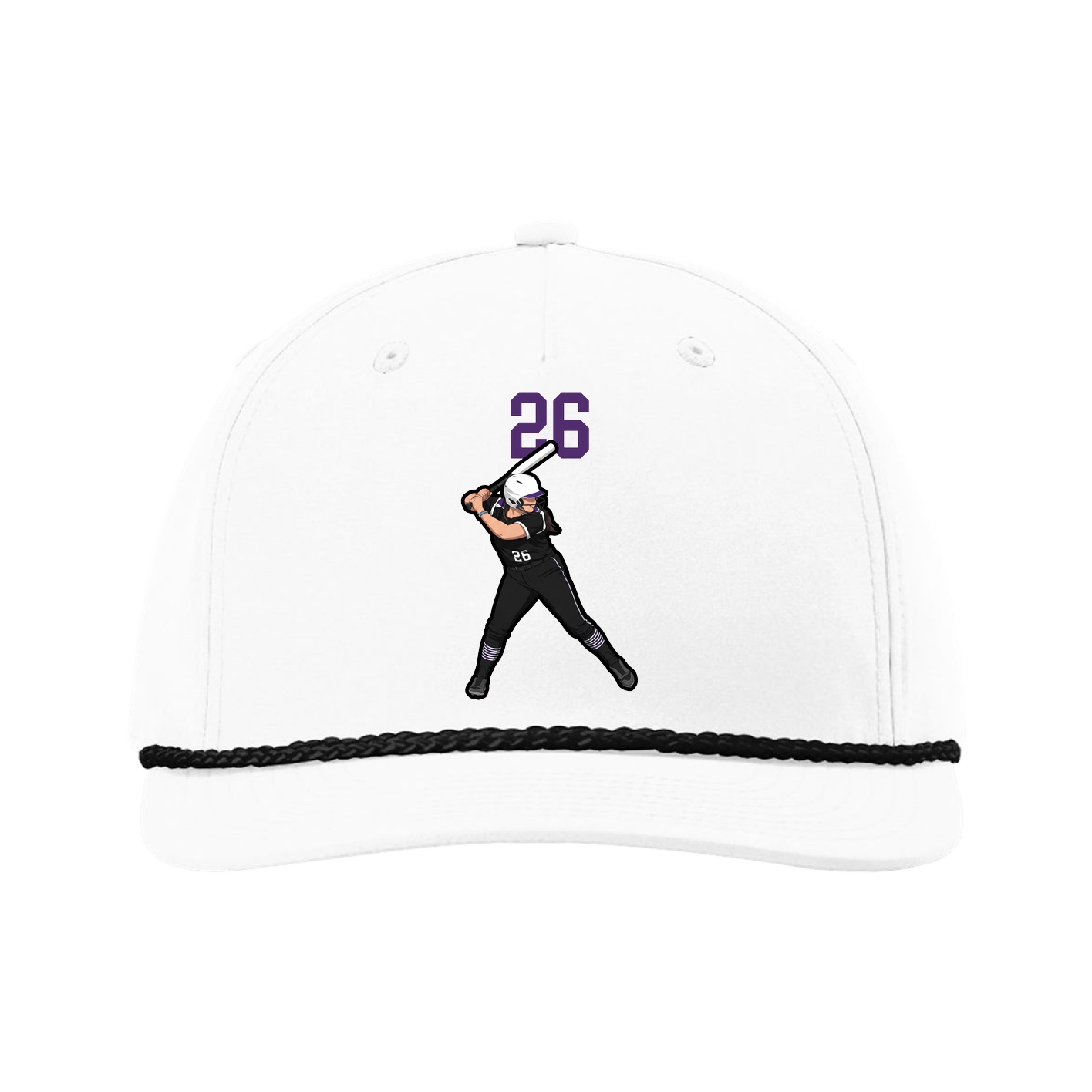 Five-Panel Classic Rope Cap — Number Top in White