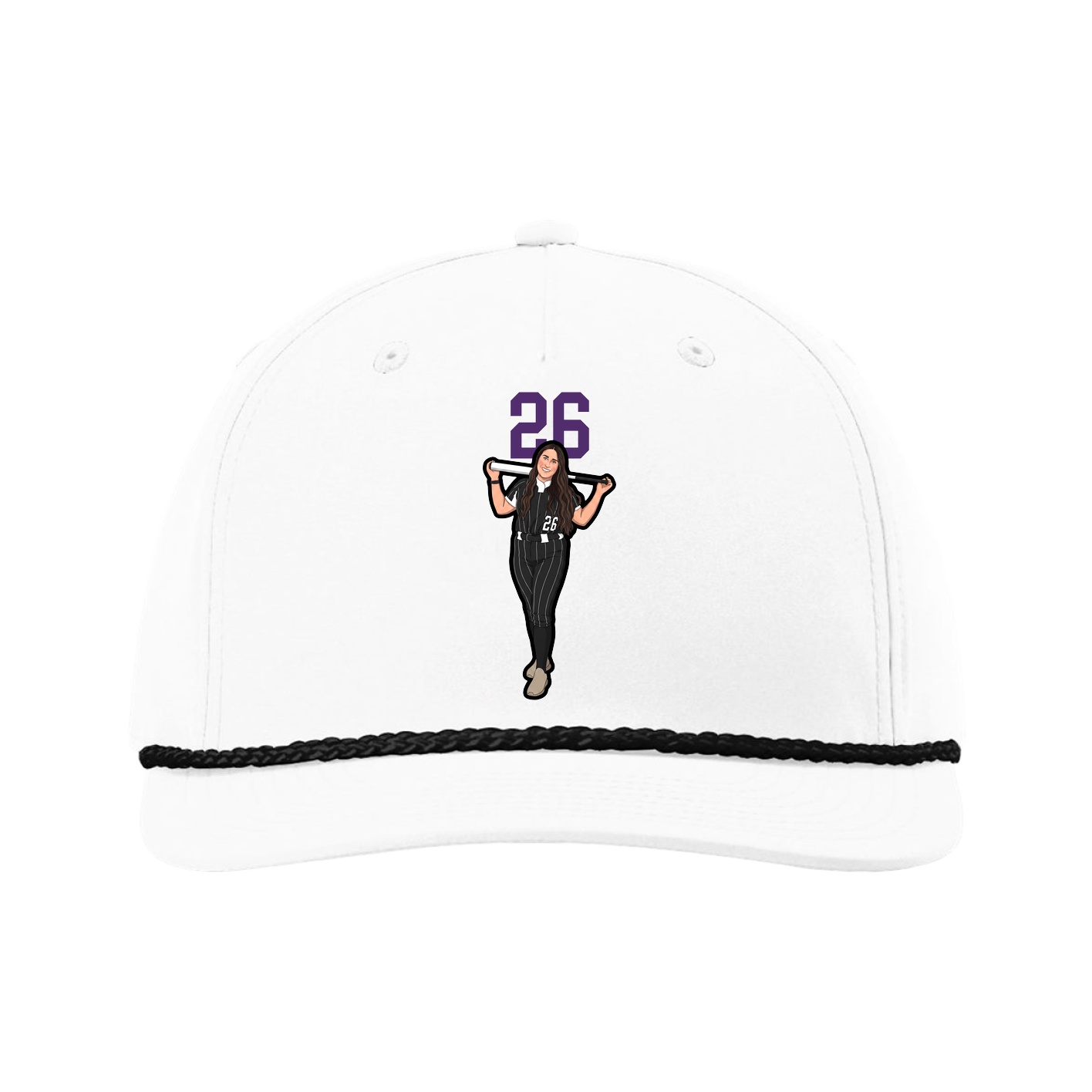 Five-Panel Classic Rope Cap — Number Top in White