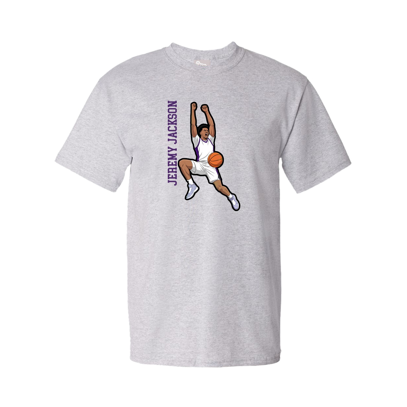 Youth Tee — Name Vertical in Grey