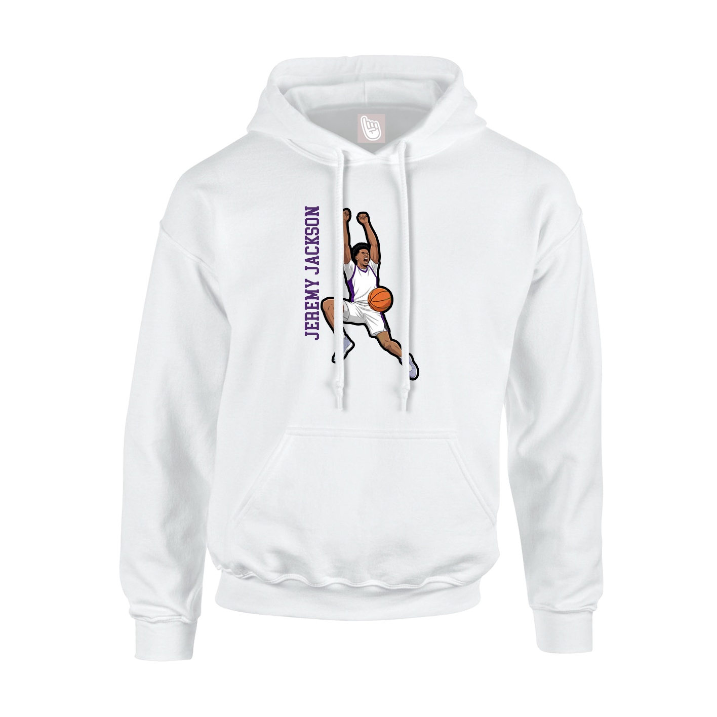 Youth Hoodie — Name Vertical in White