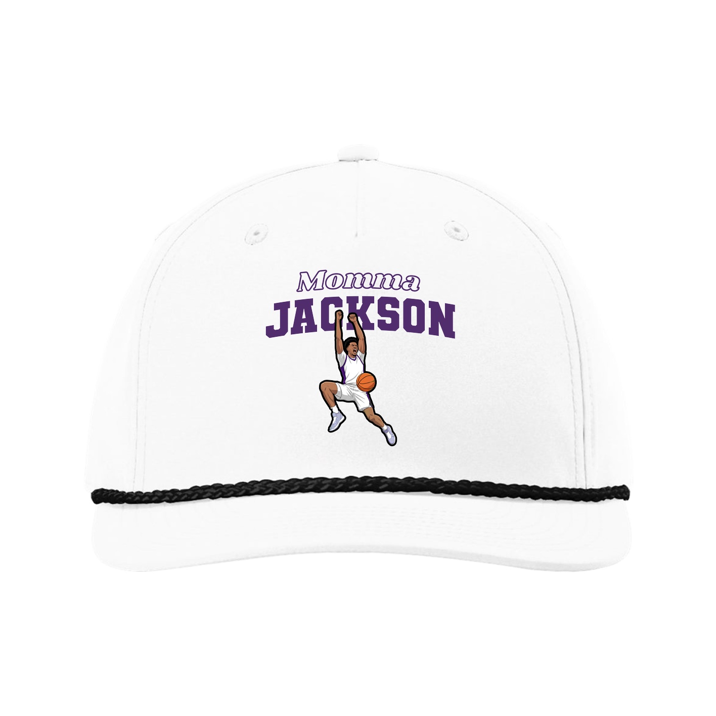 Five-Panel Classic Rope Cap — Mothers Day Block in White