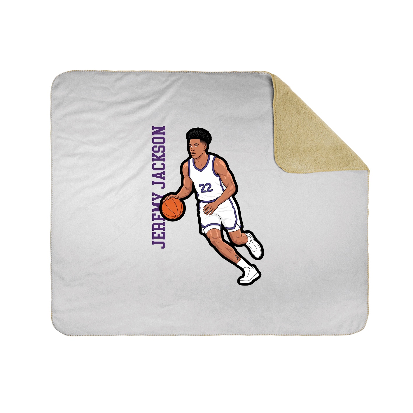 Throw Blanket — Name Vertical in White