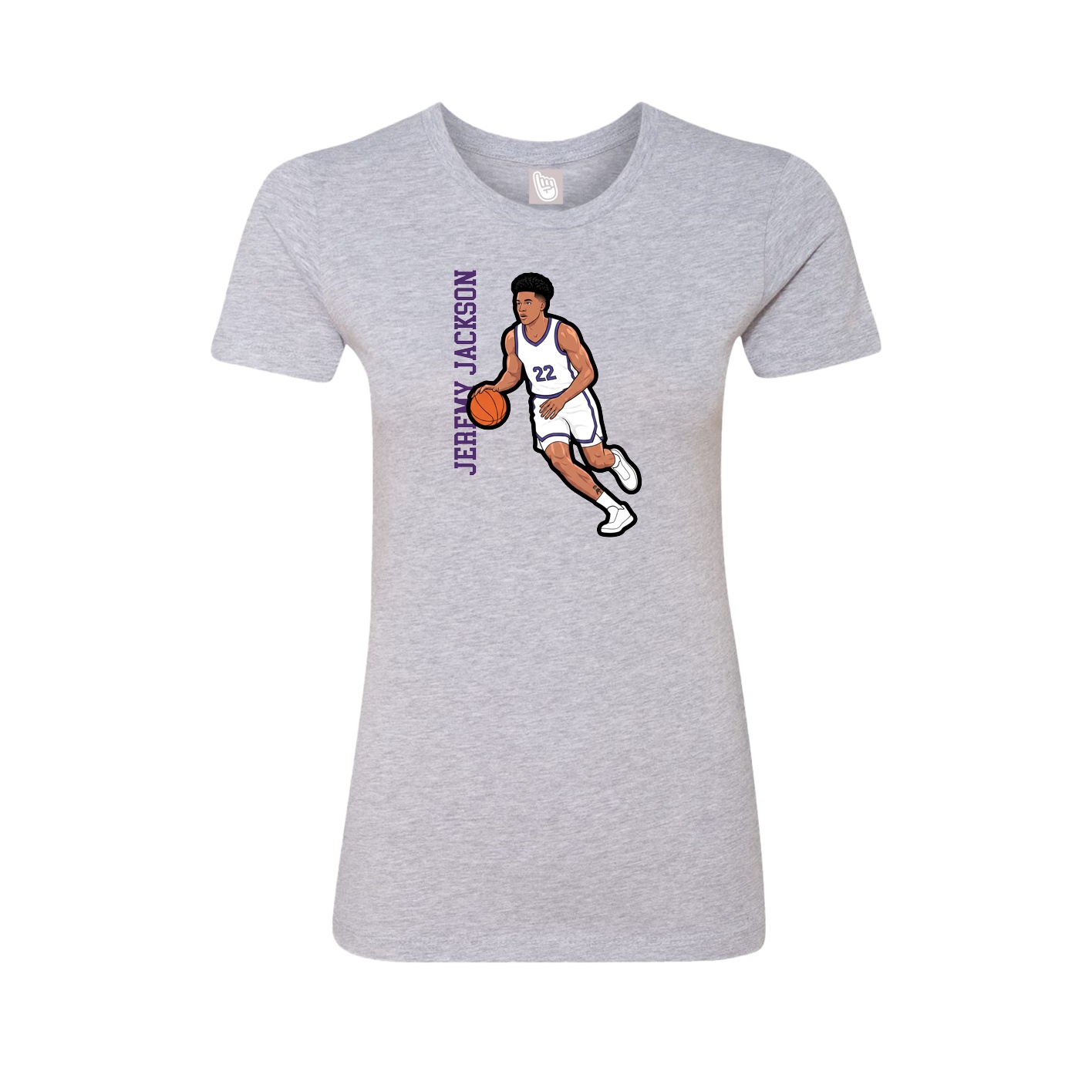Womens Tee — Name Vertical in Grey