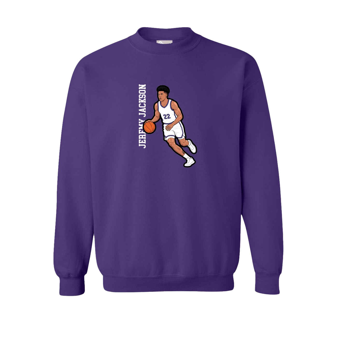 Fleece Crew — Name Vertical in Purple