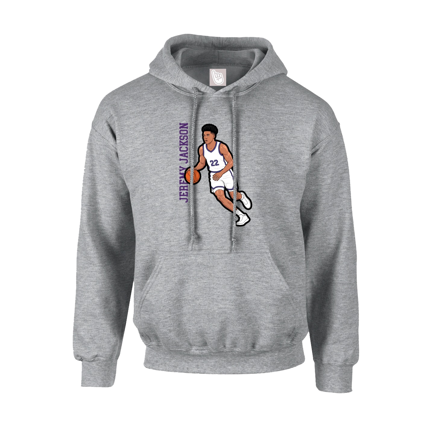 Youth Hoodie — Name Vertical in Grey