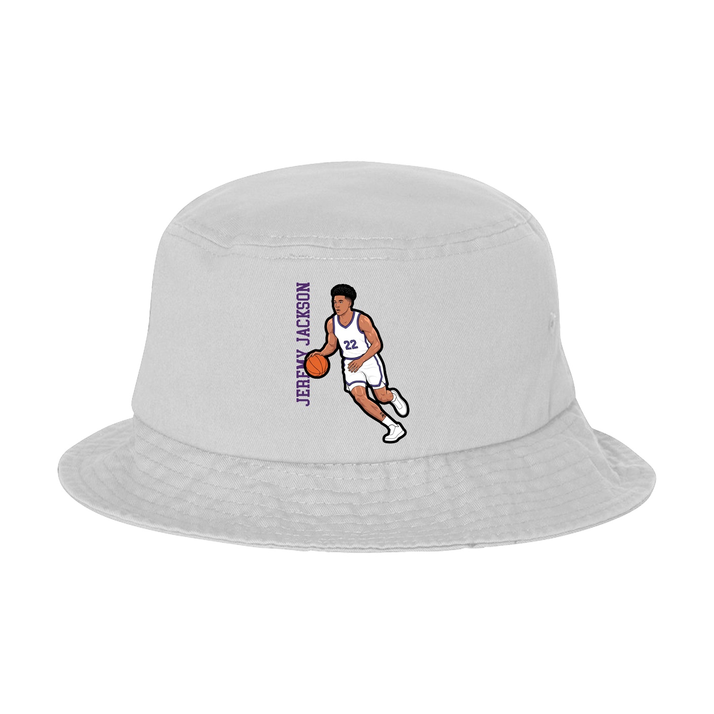 Bucket Cap — Name Vertical in White