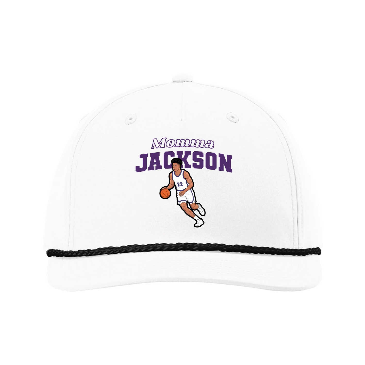 Five-Panel Classic Rope Cap — Mothers Day Block in White