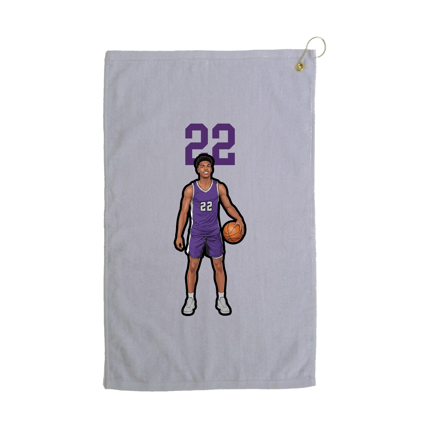 Golf Towel — Number Top in Grey